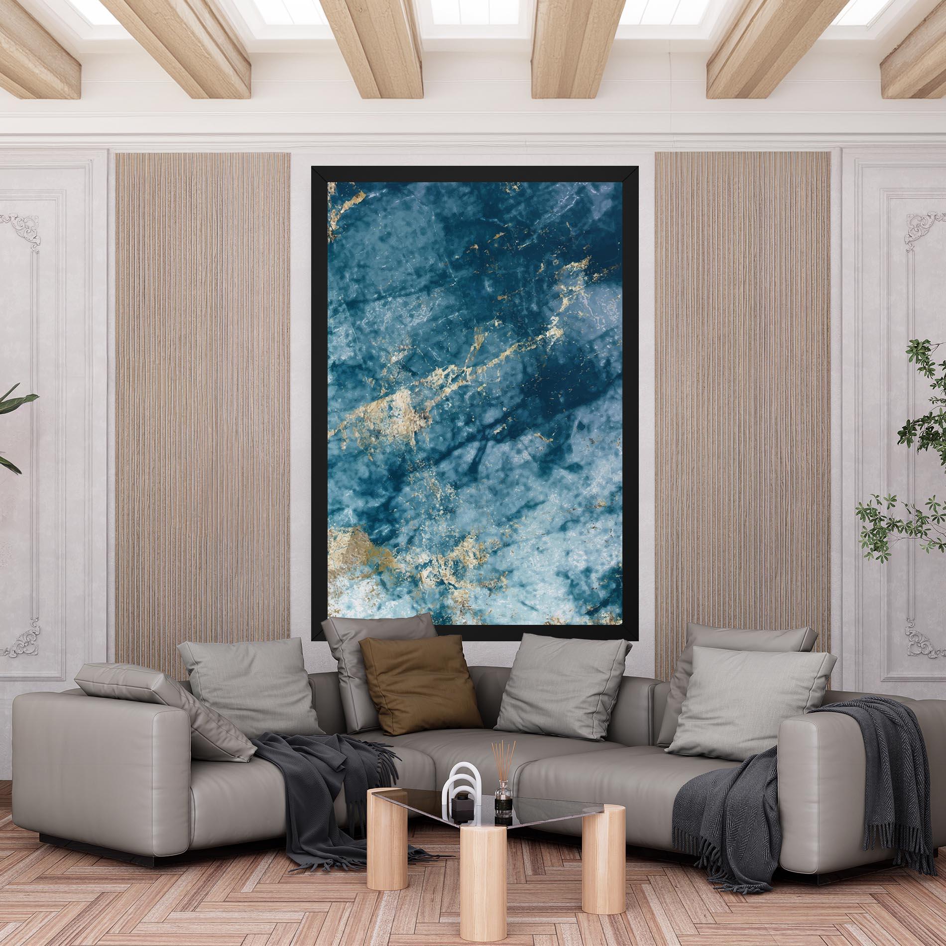 Tablou Canvas Blue Water Marble mockup 6