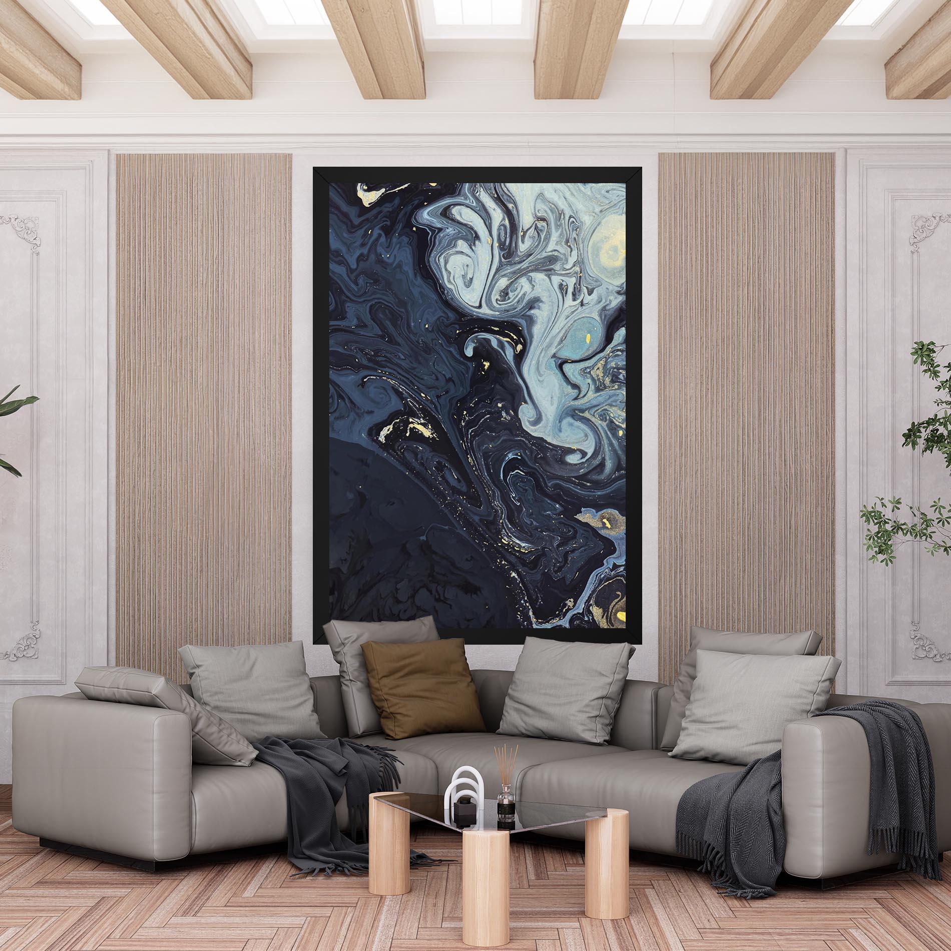 Tablou Canvas Dark Blue Painting mockup 6