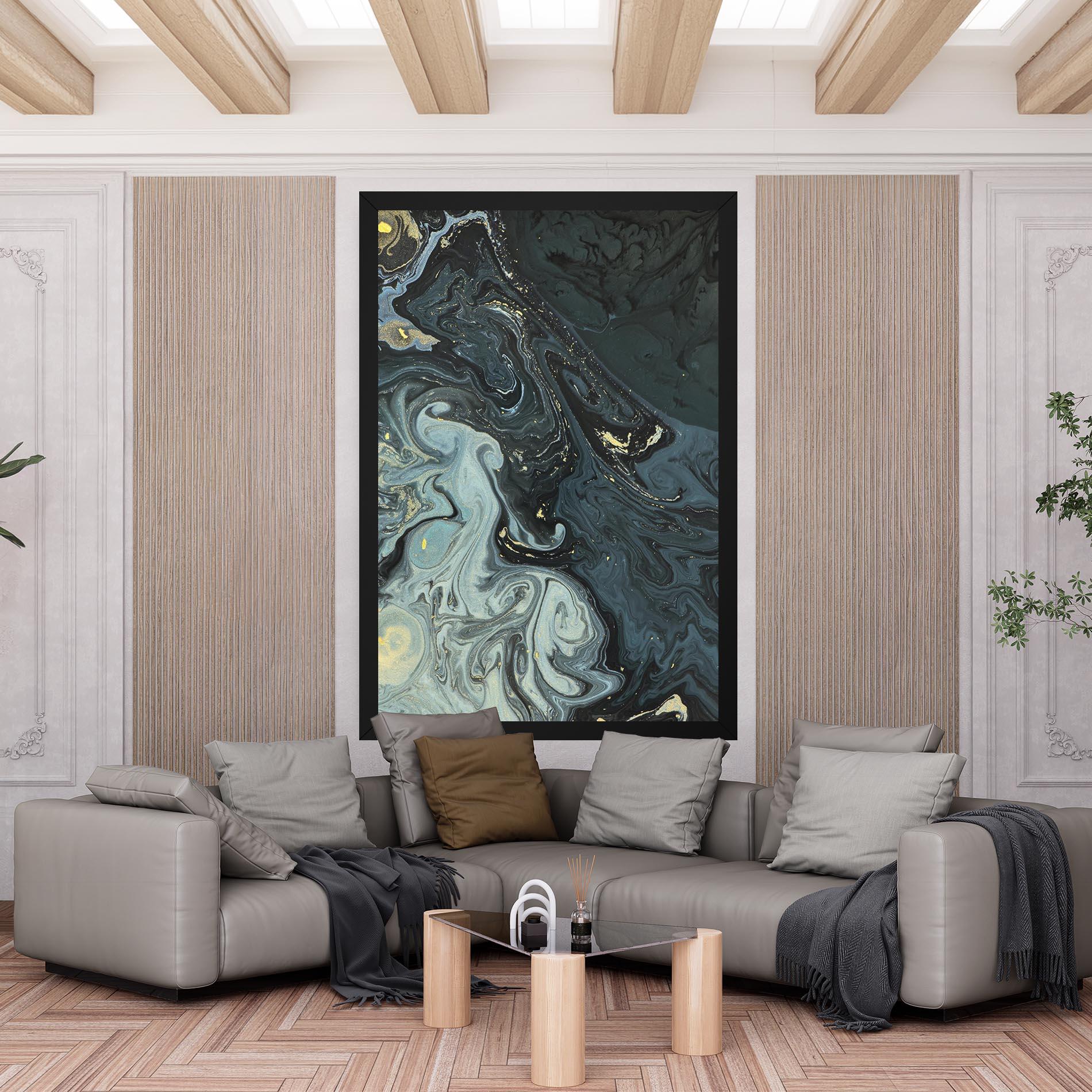 Tablou Canvas Dark Green Painting mockup 6