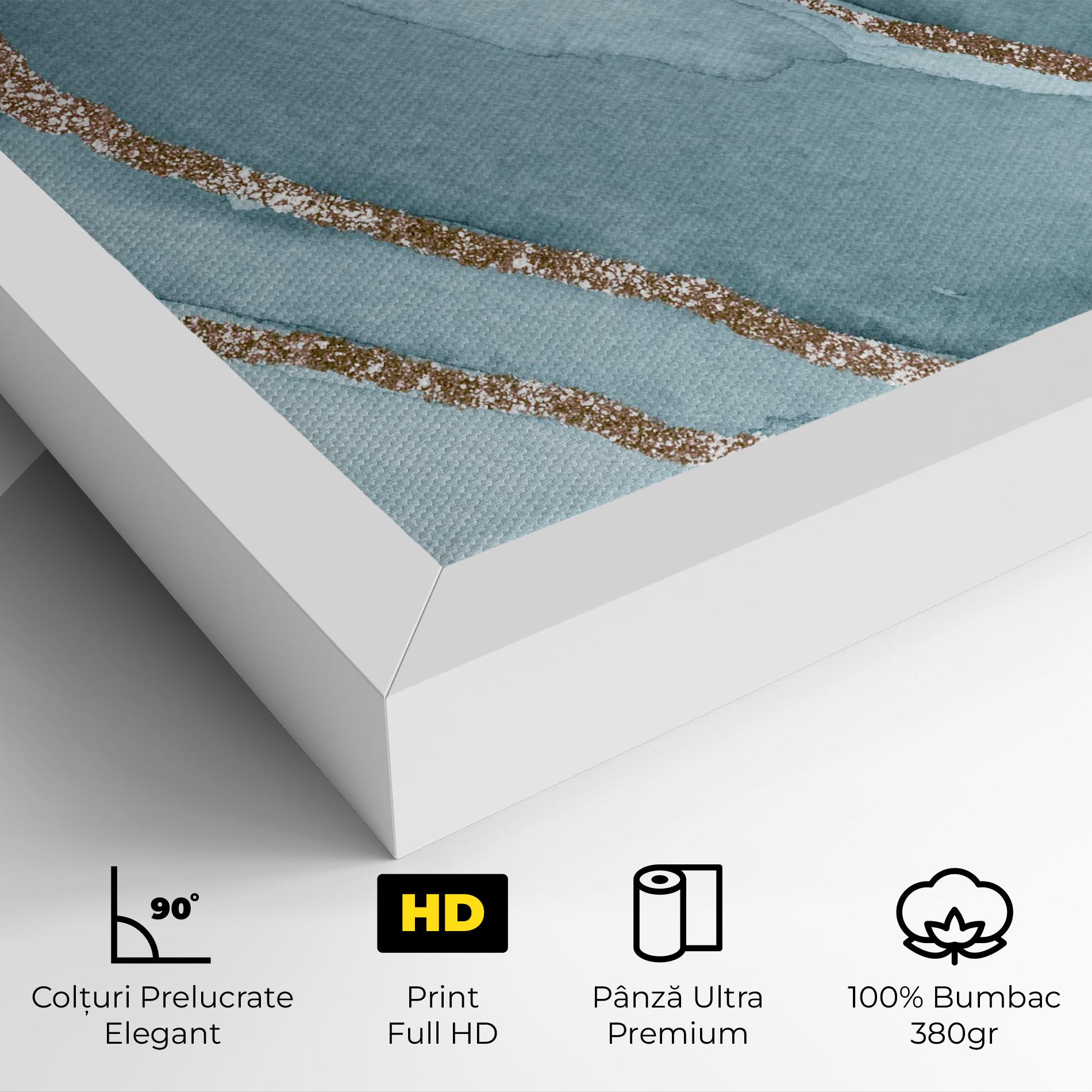 Tablou Canvas Blue Golden Glitter mockup 4