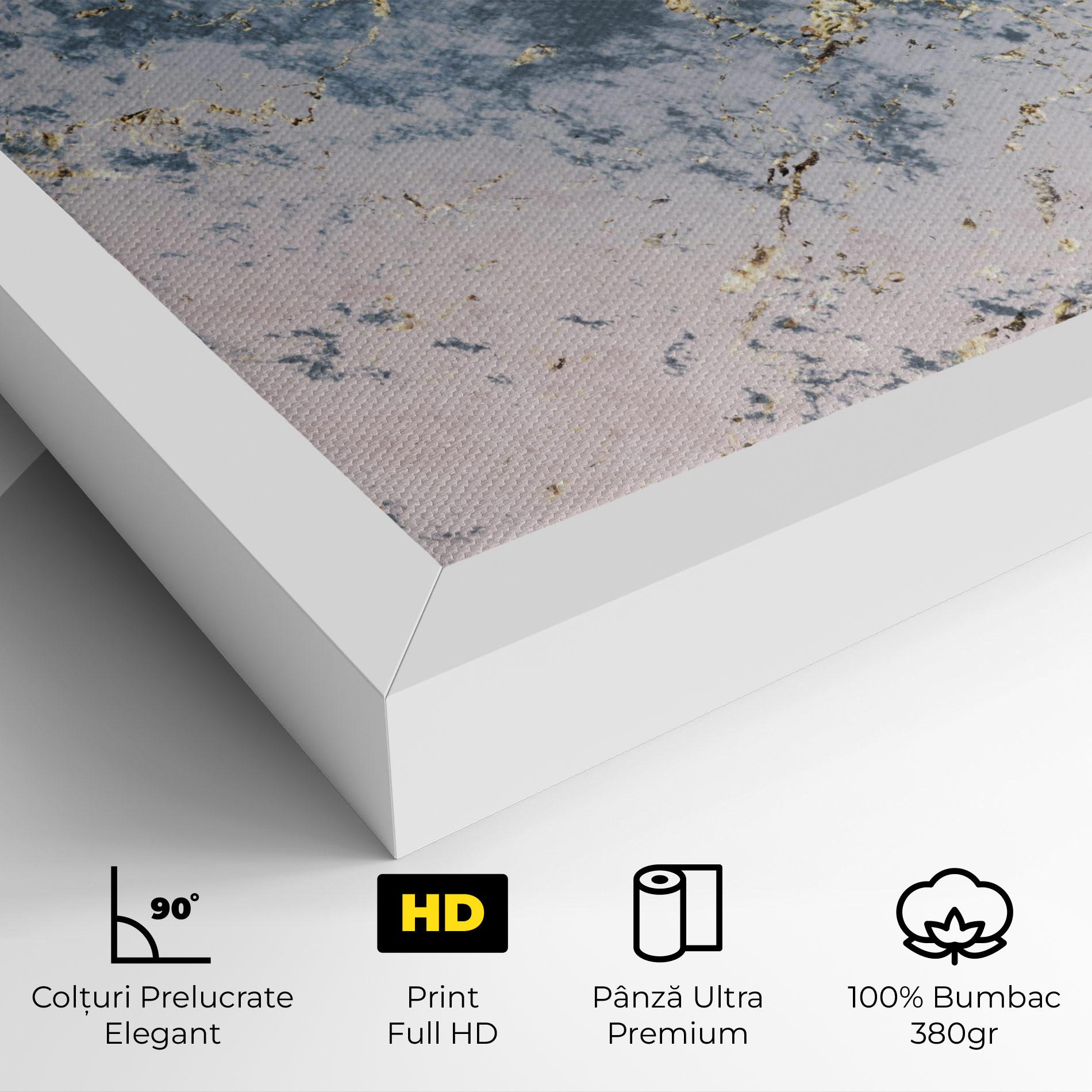 Tablou Canvas Blue Golden Lines mockup 4