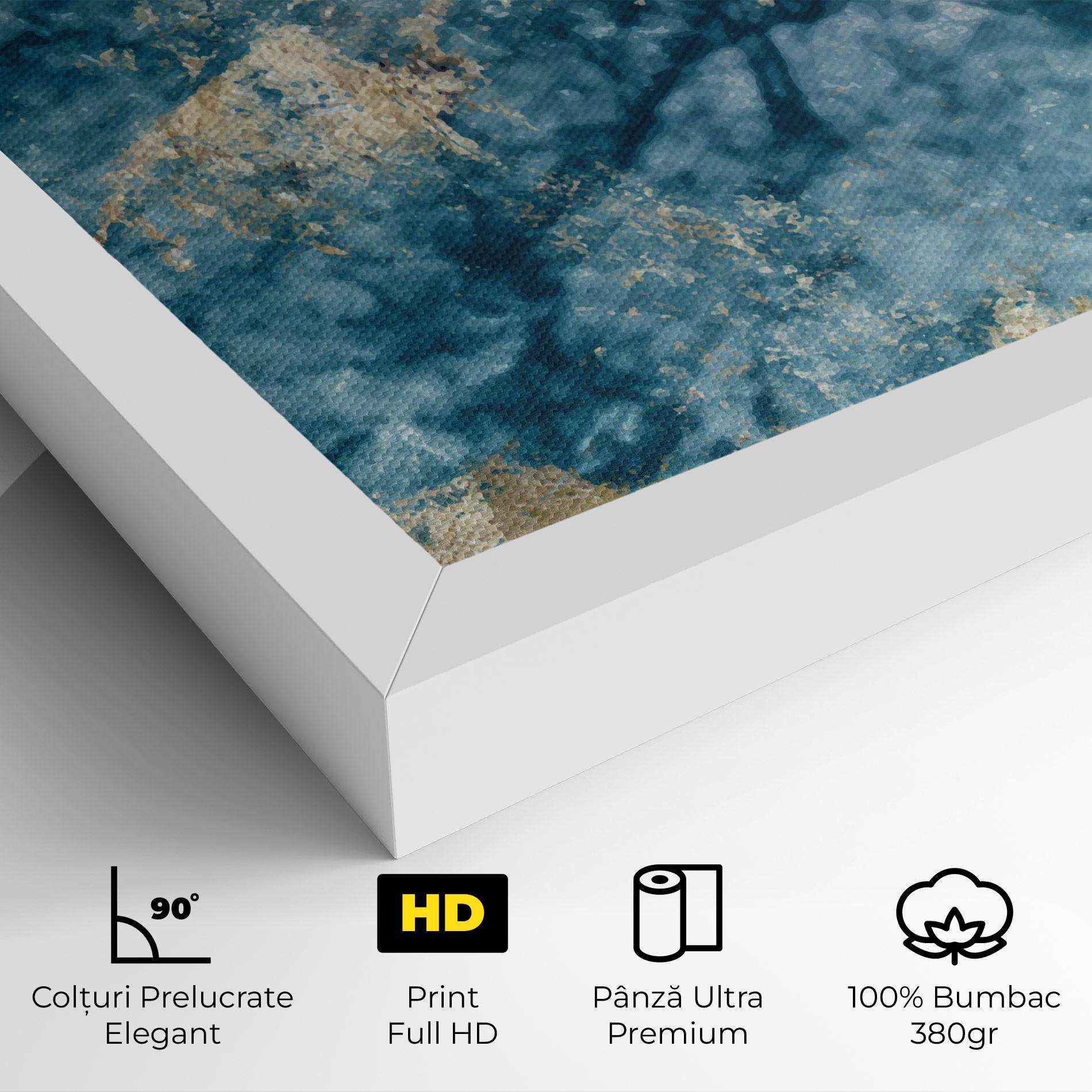 Tablou Canvas Blue Water Marble mockup 4