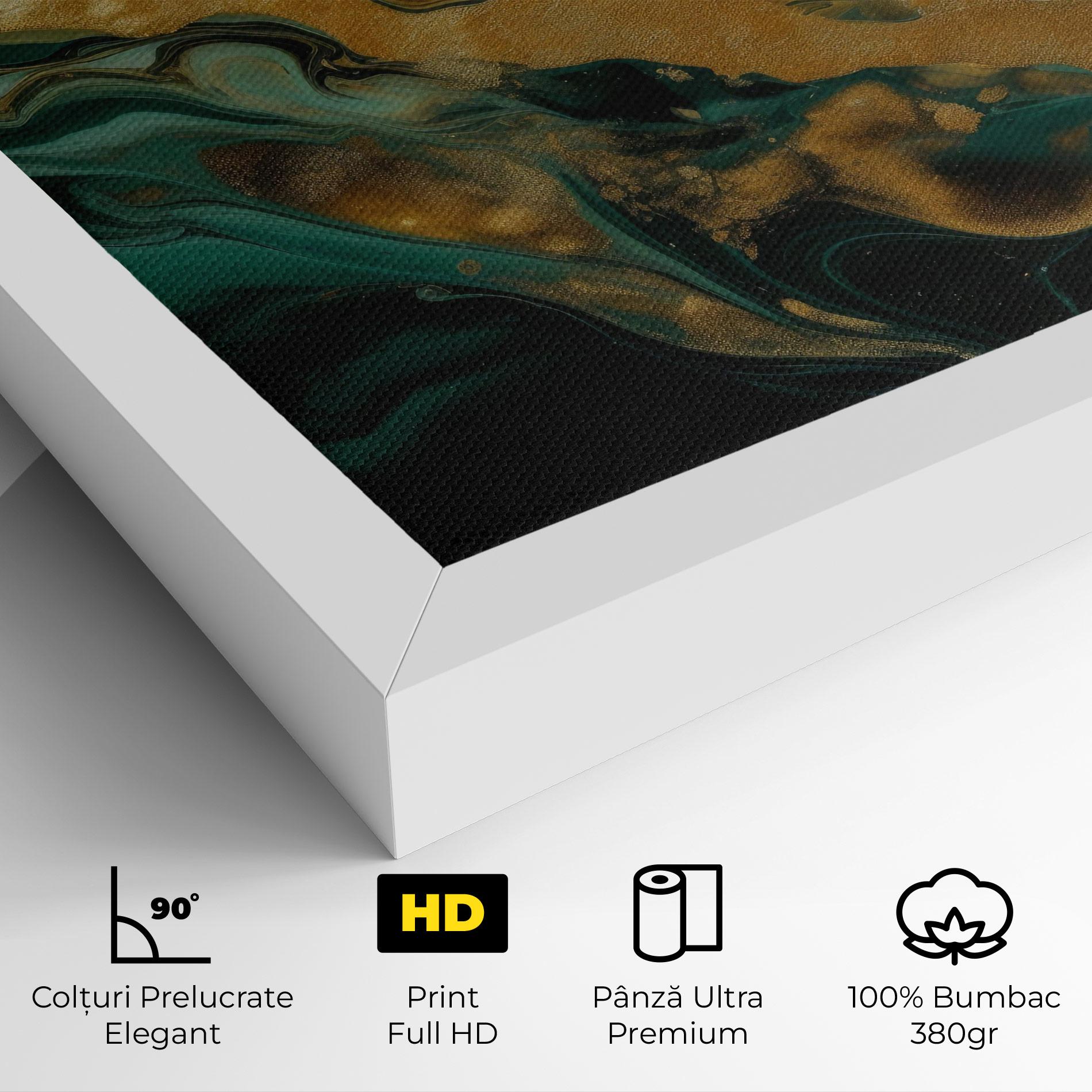 Tablou Canvas Dark Green With Gold mockup 4