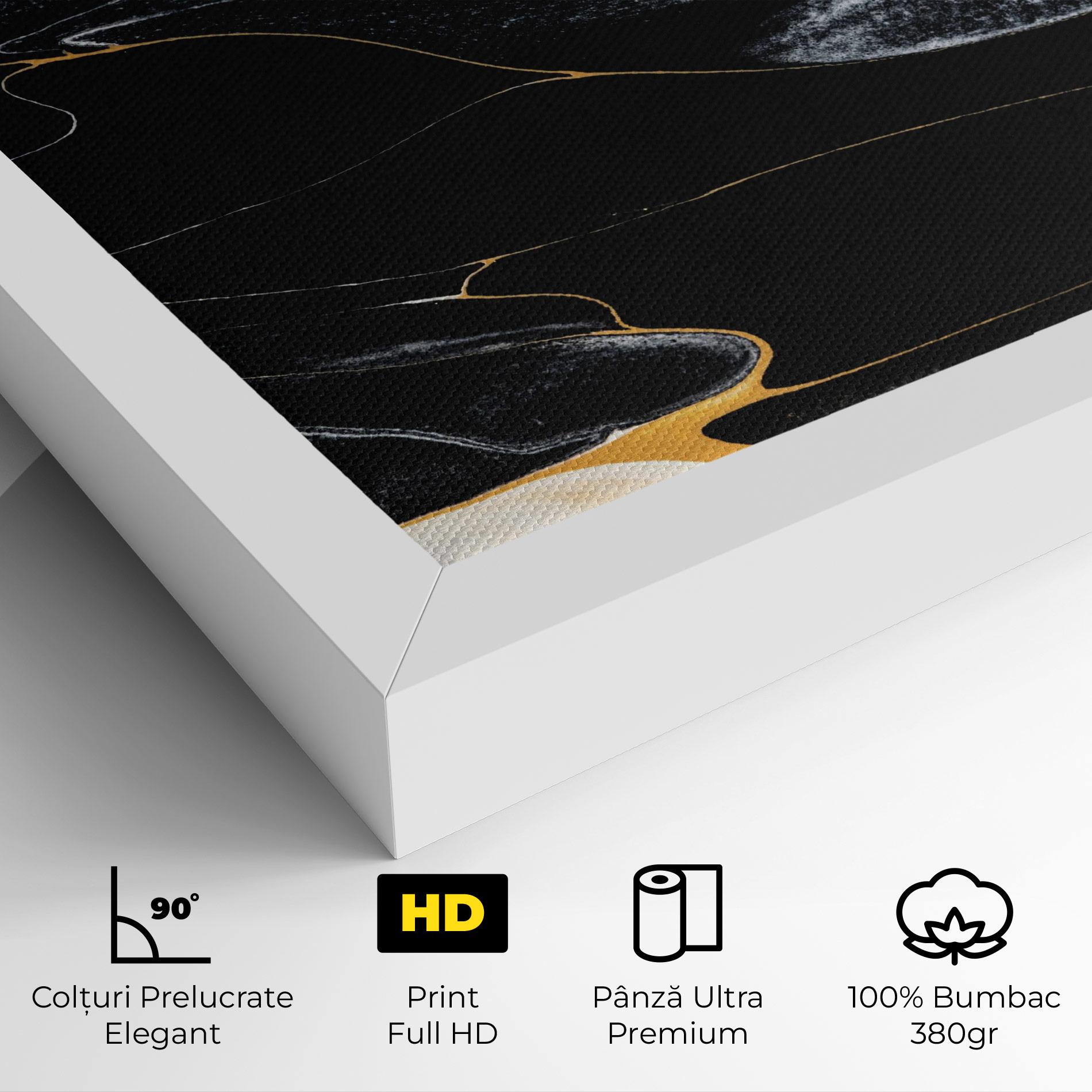 Tablou Canvas Gold Lines On Black mockup 4