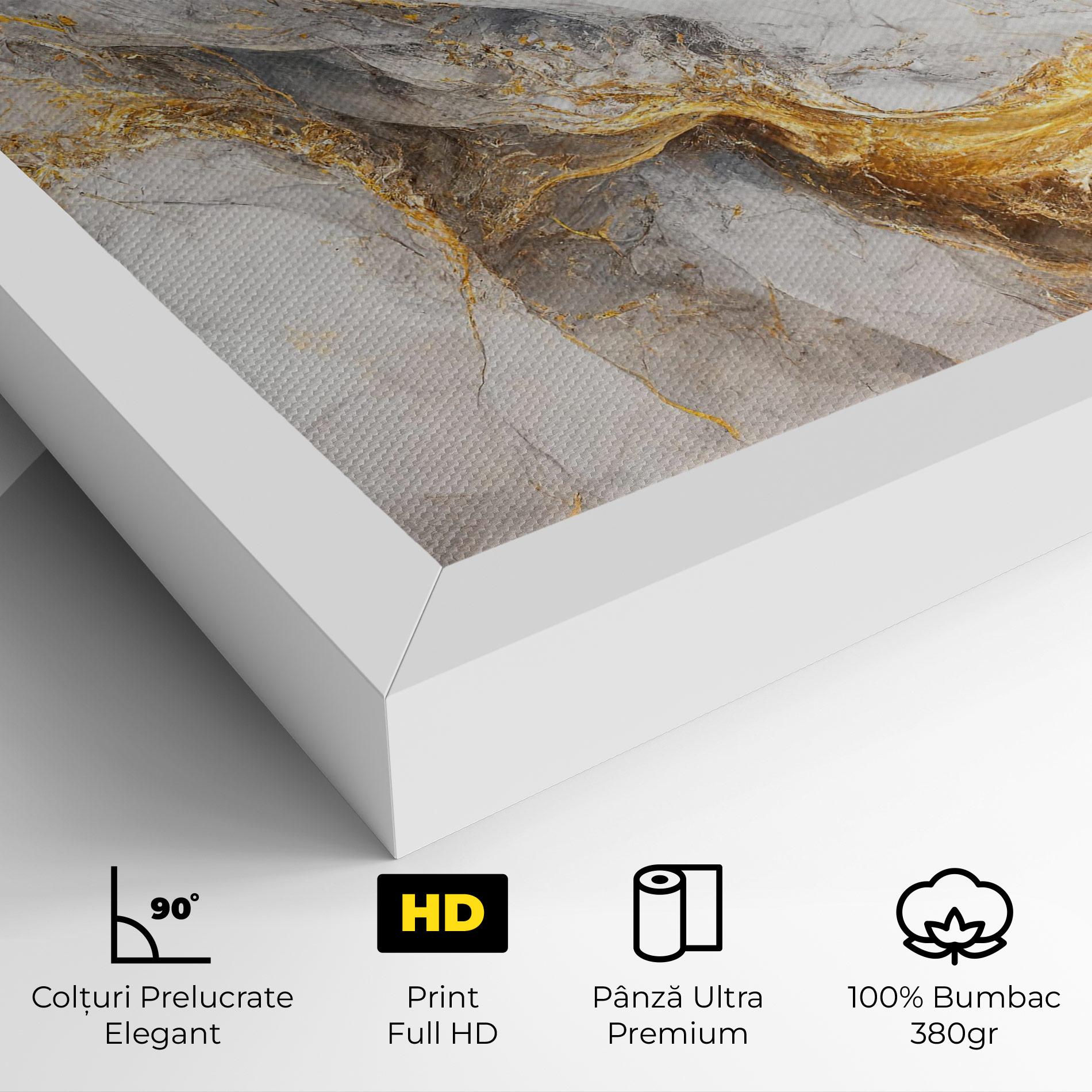 Tablou Canvas Gold Liquid Grey Marble mockup 4