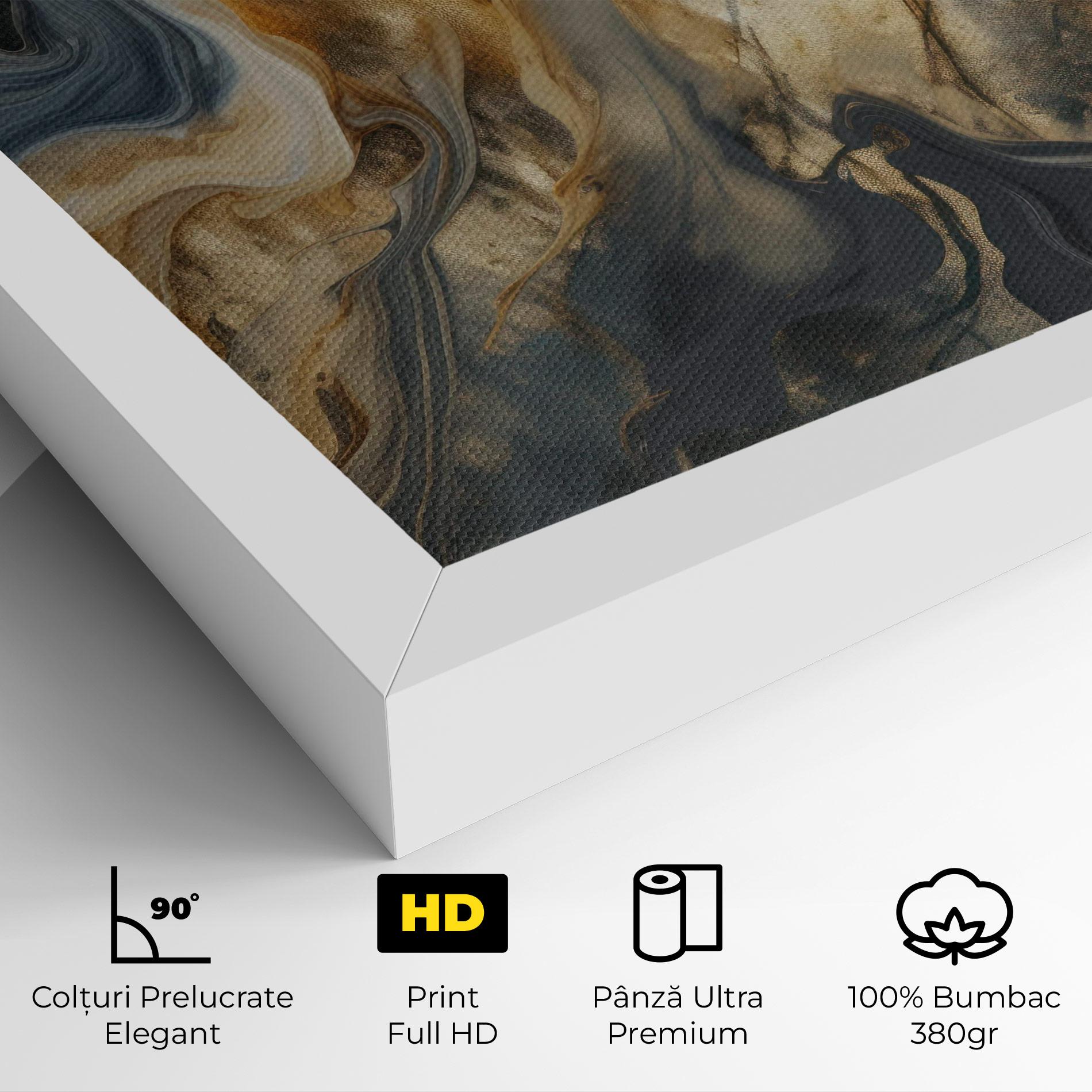 Tablou Canvas Grey Gold Liquid Marble mockup 4