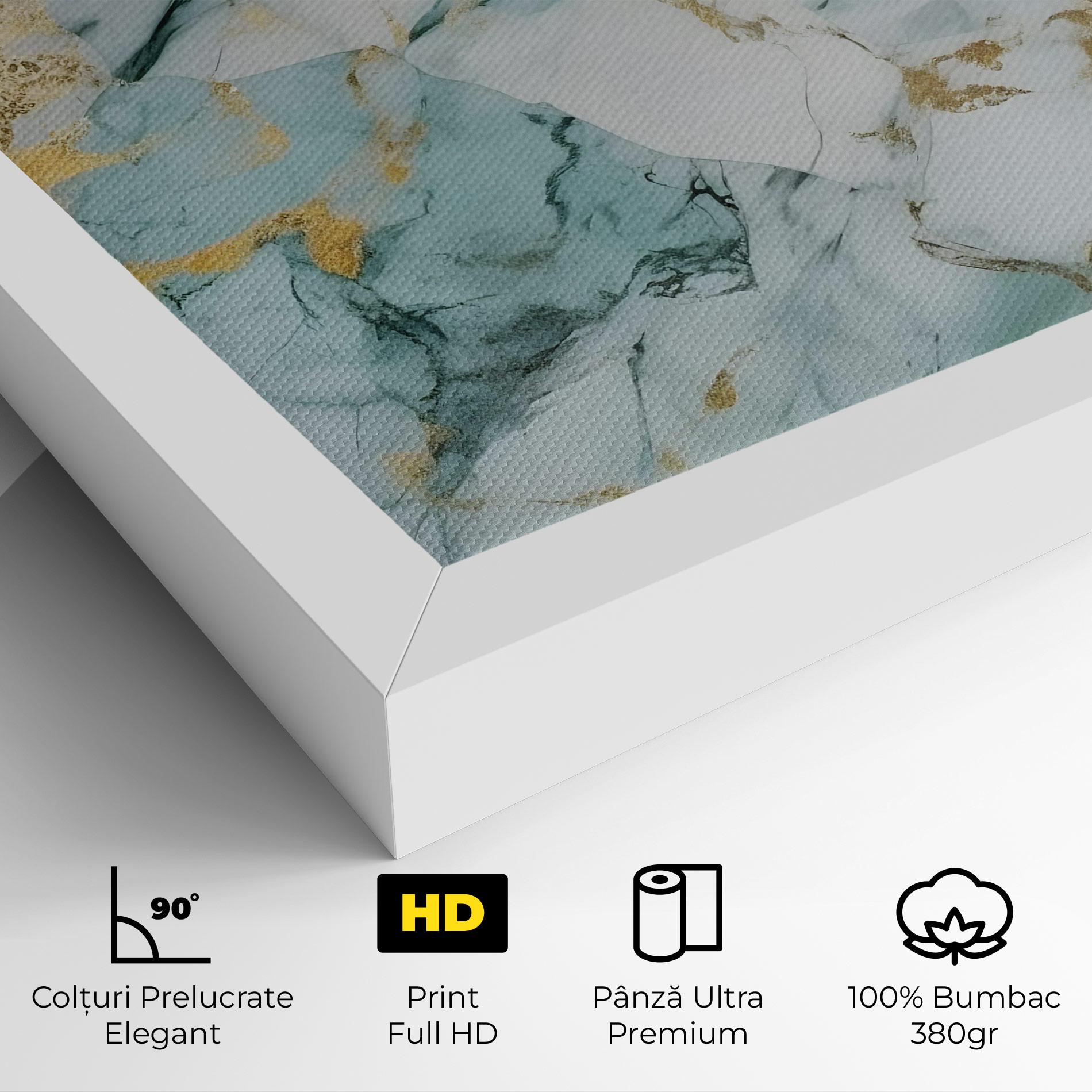 Tablou Canvas Light Green Gold Line mockup 4