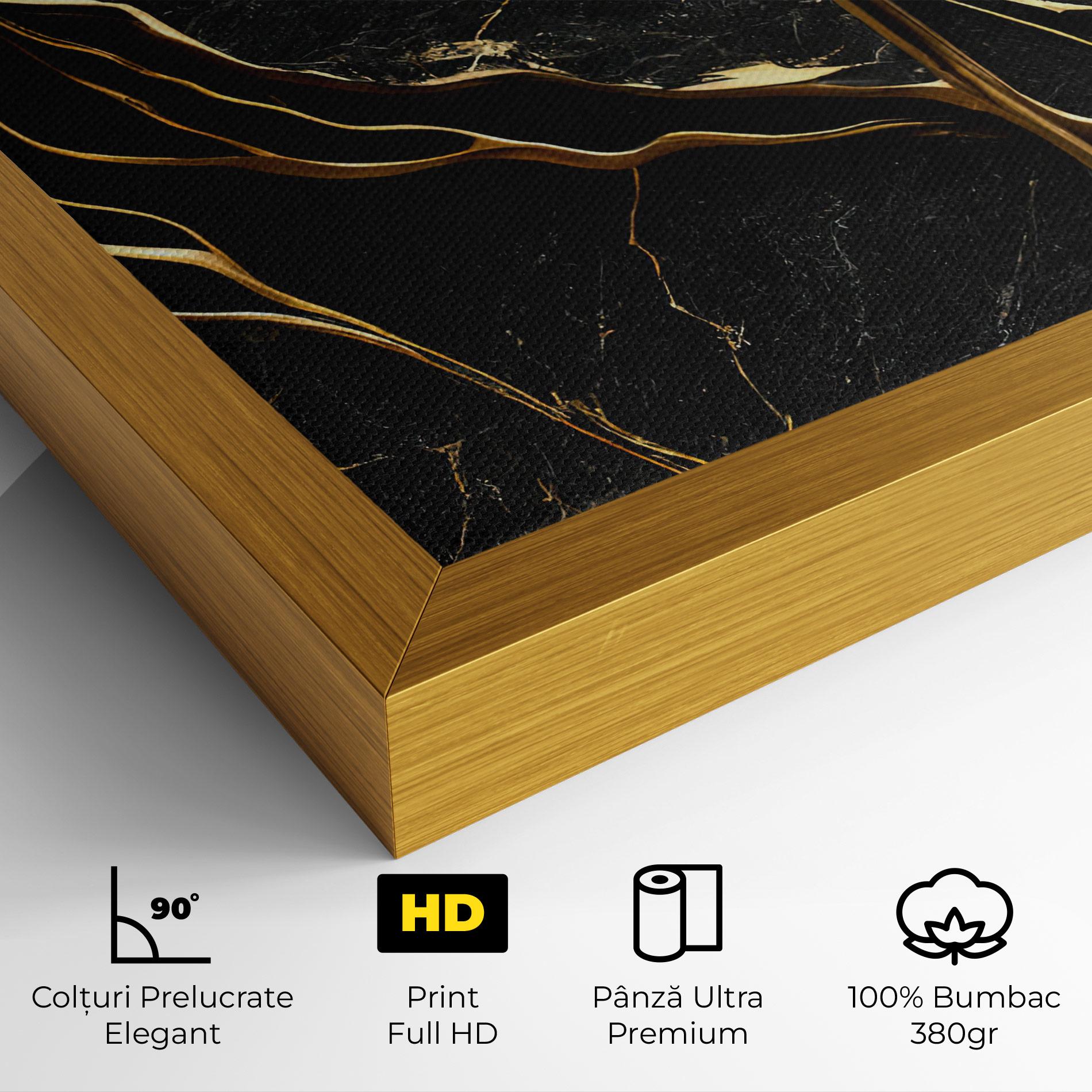 Tablou Canvas Black Square Marble mockup 4