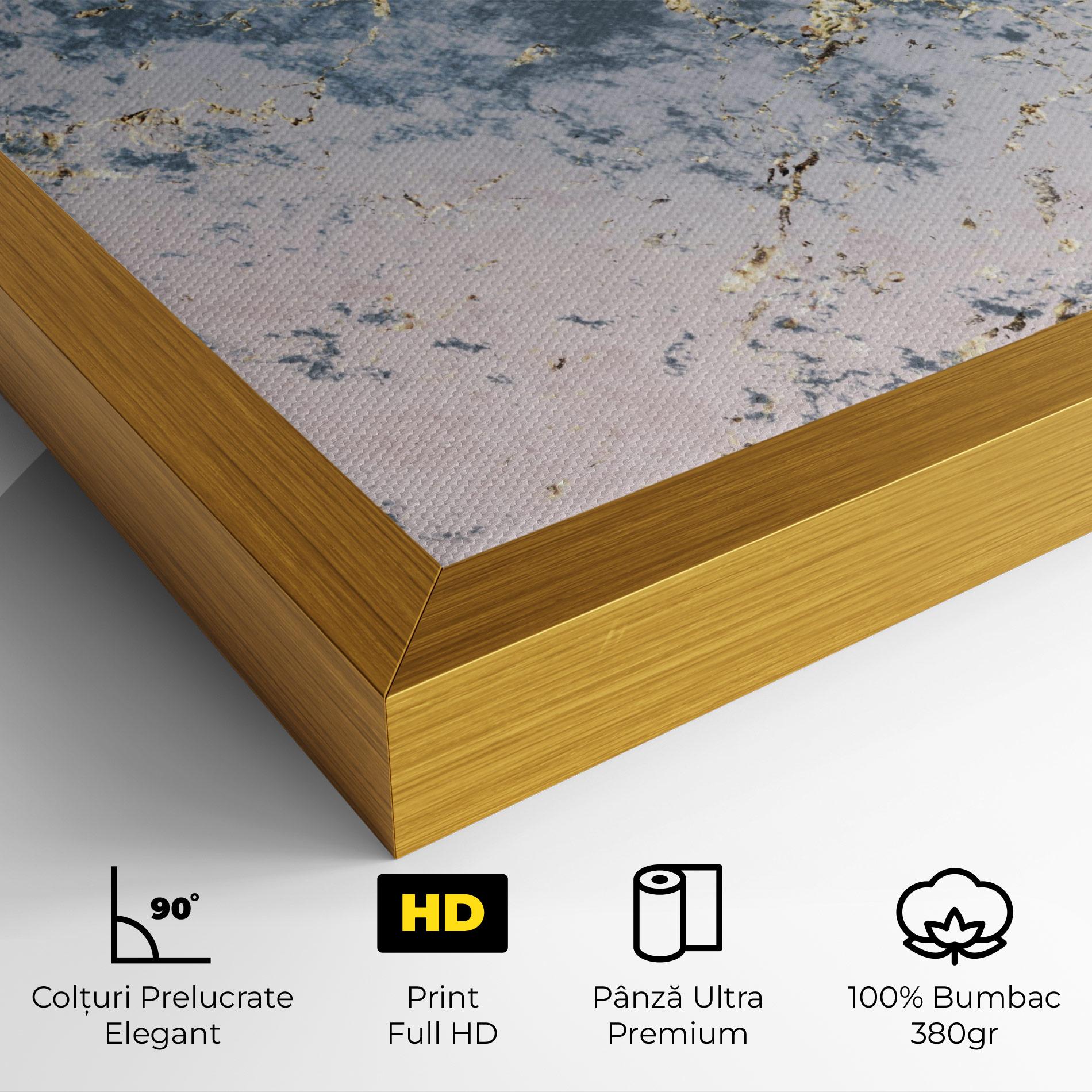 Tablou Canvas Blue Golden Lines mockup 4