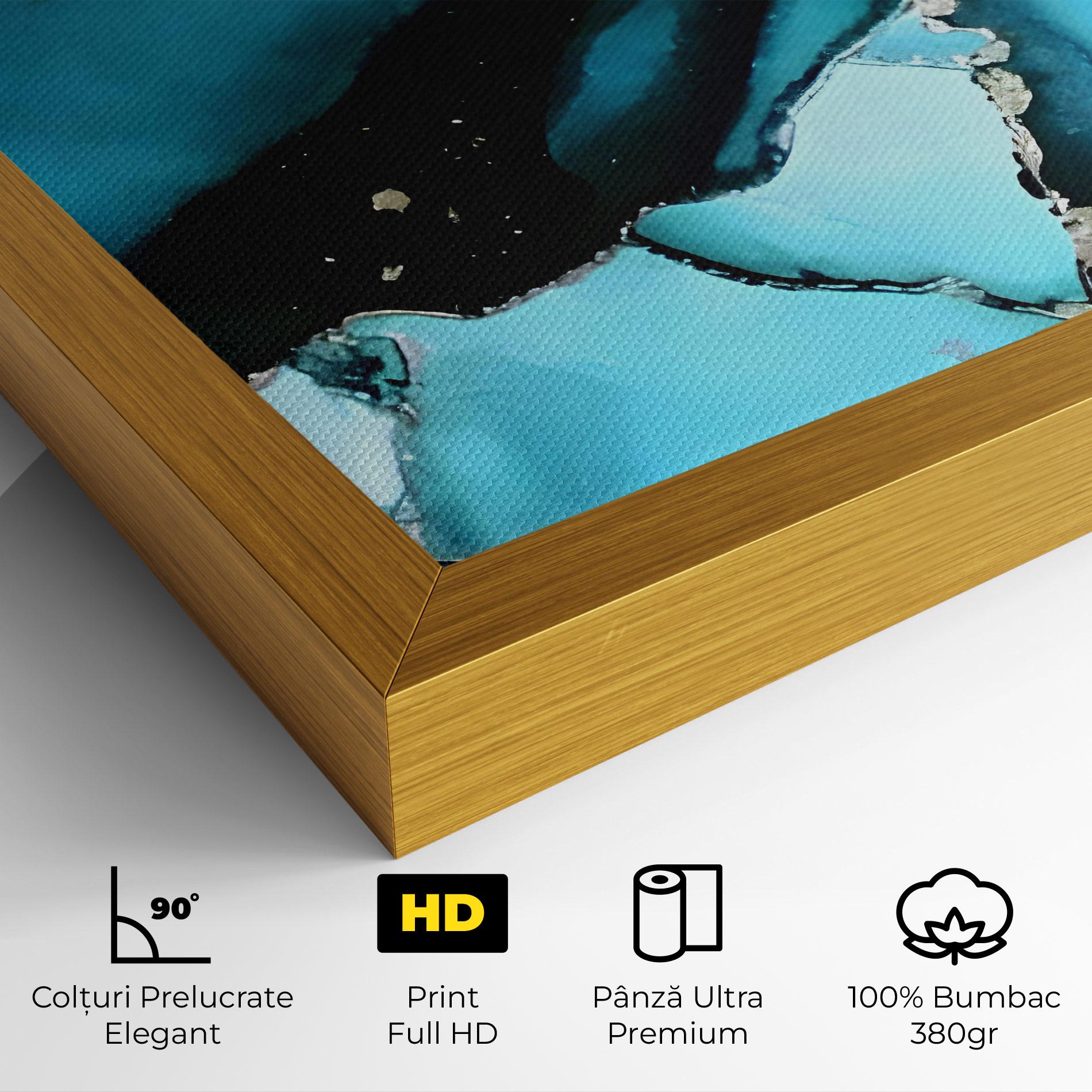 Tablou Canvas Blue Paint Marble mockup 4