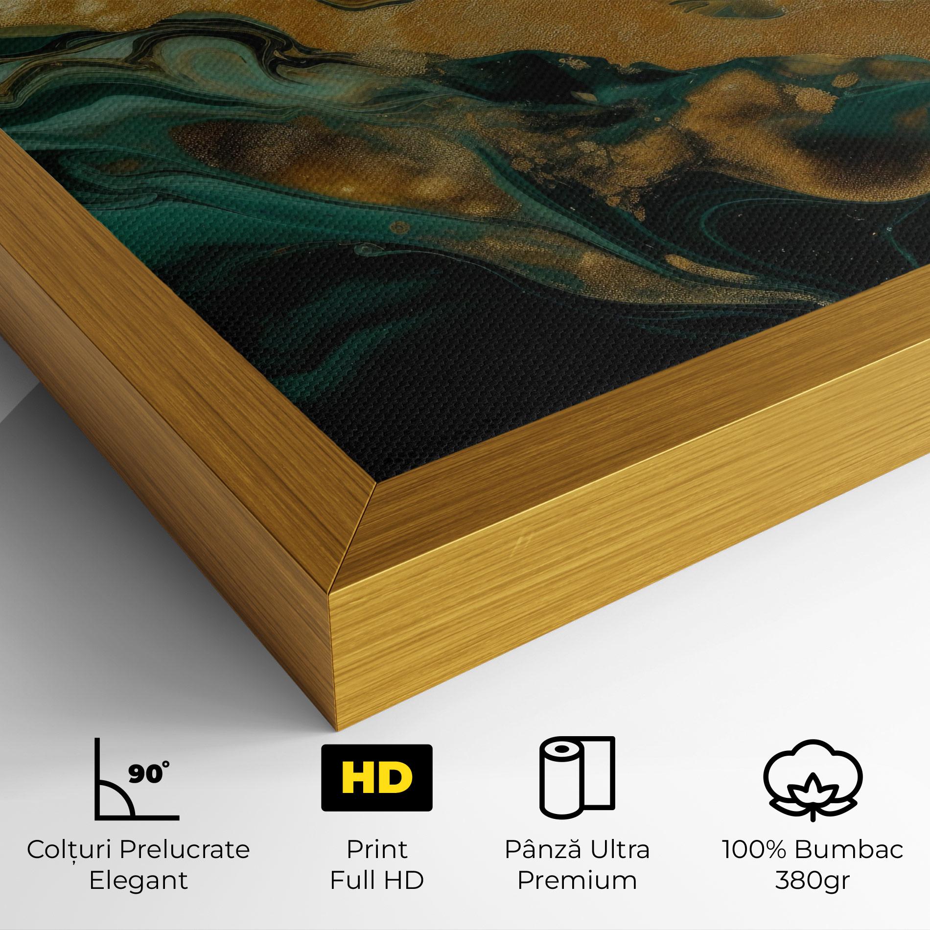 Tablou Canvas Dark Green With Gold mockup 4