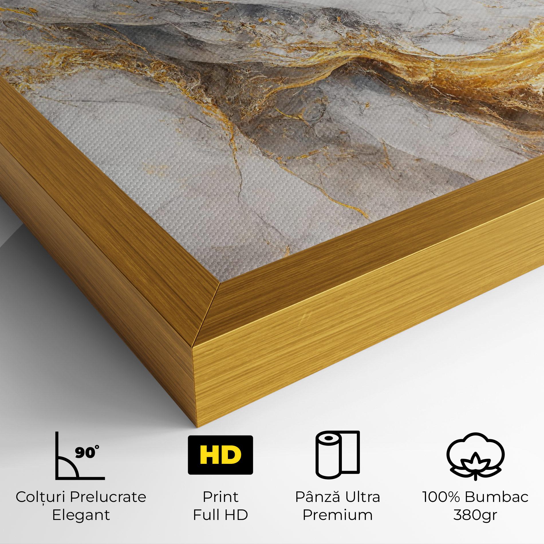 Tablou Canvas Gold Liquid Grey Marble mockup 4