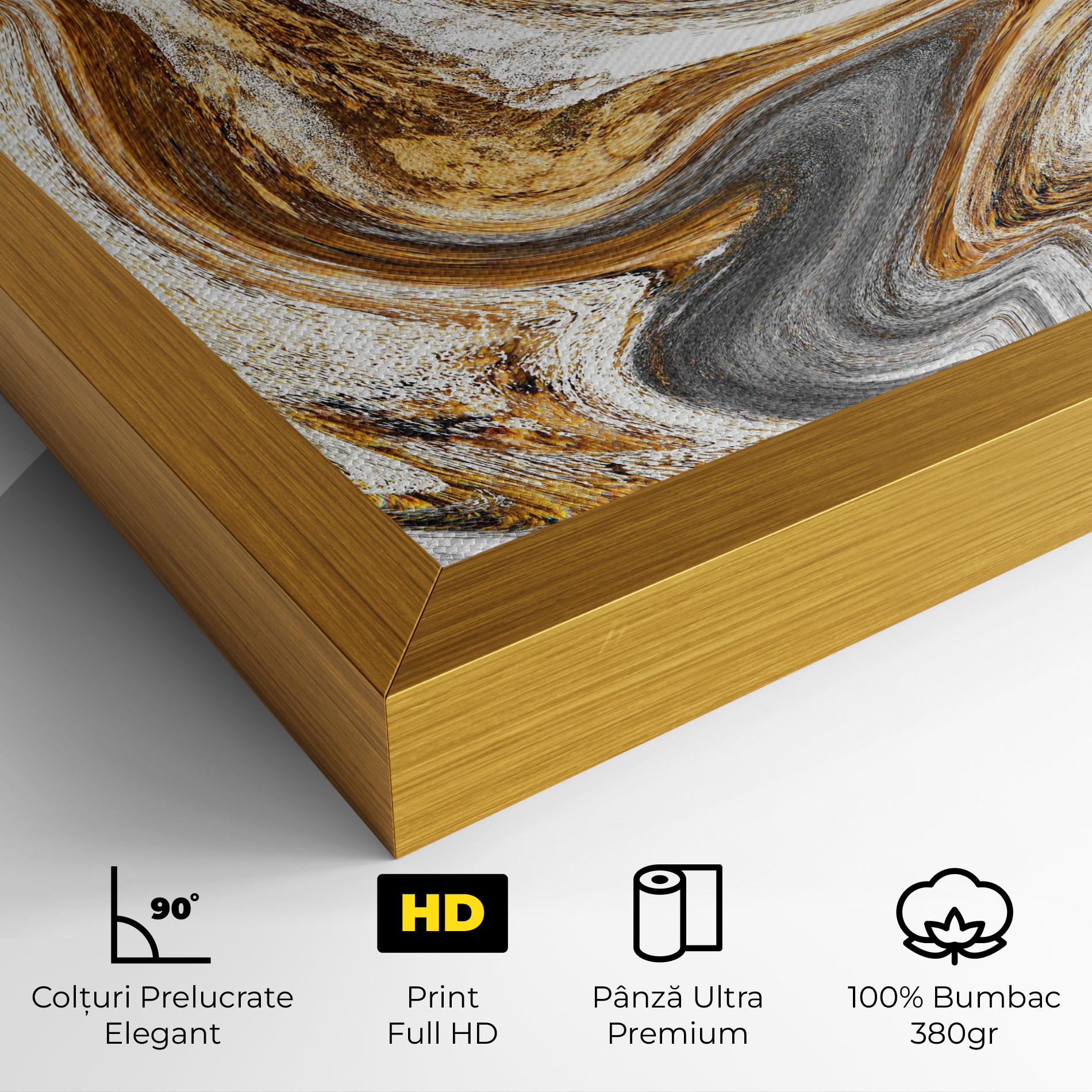 Tablou Canvas Gold White Liquid mockup 4