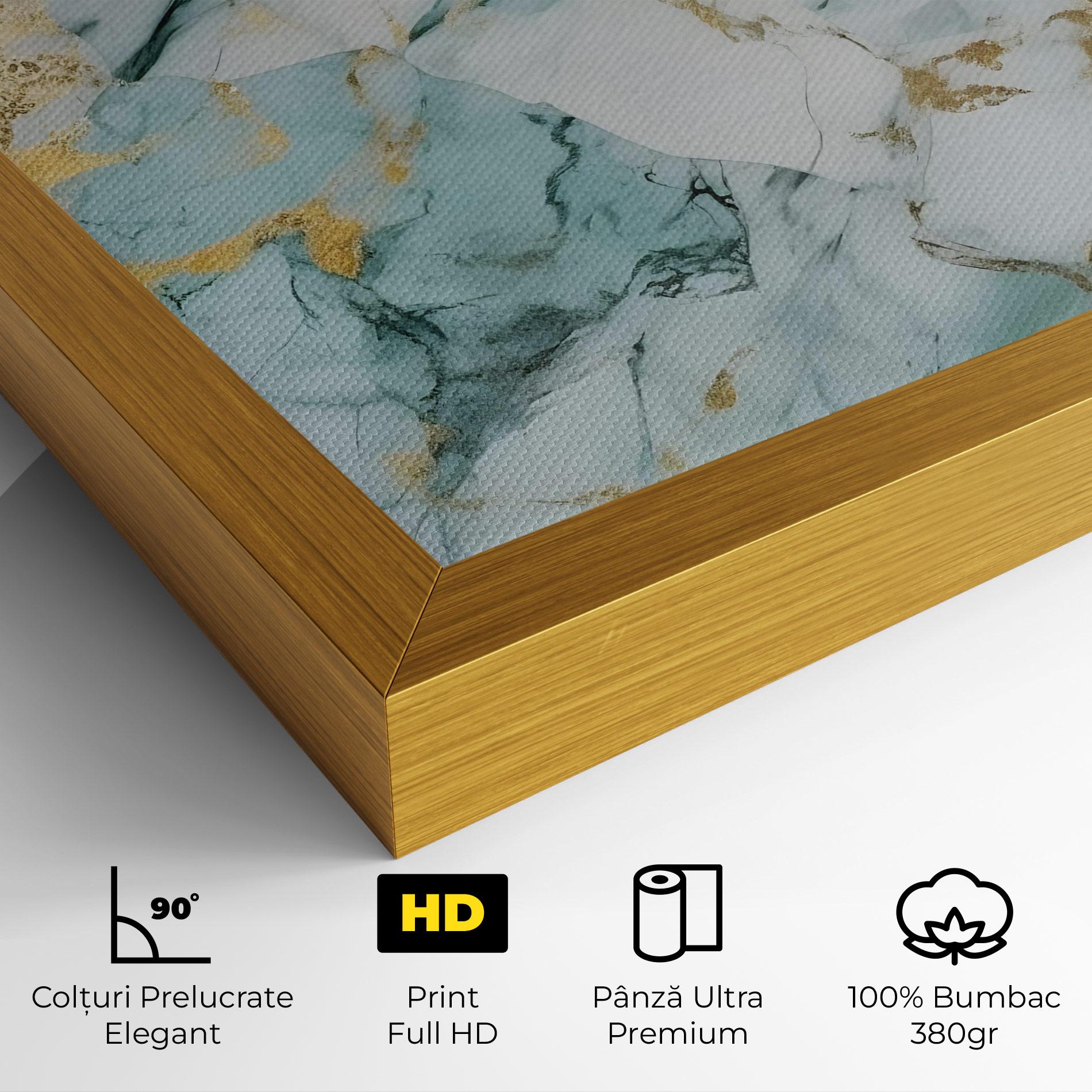 Tablou Canvas Light Green Gold Line mockup 4