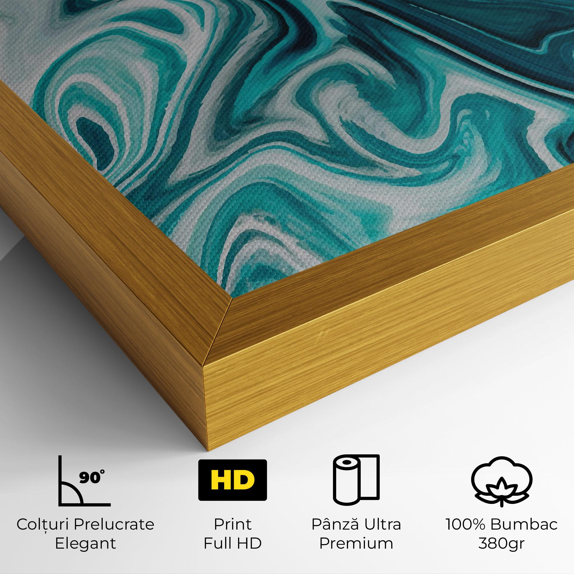 Tablou Canvas White Blue Liquid Marble mockup 4