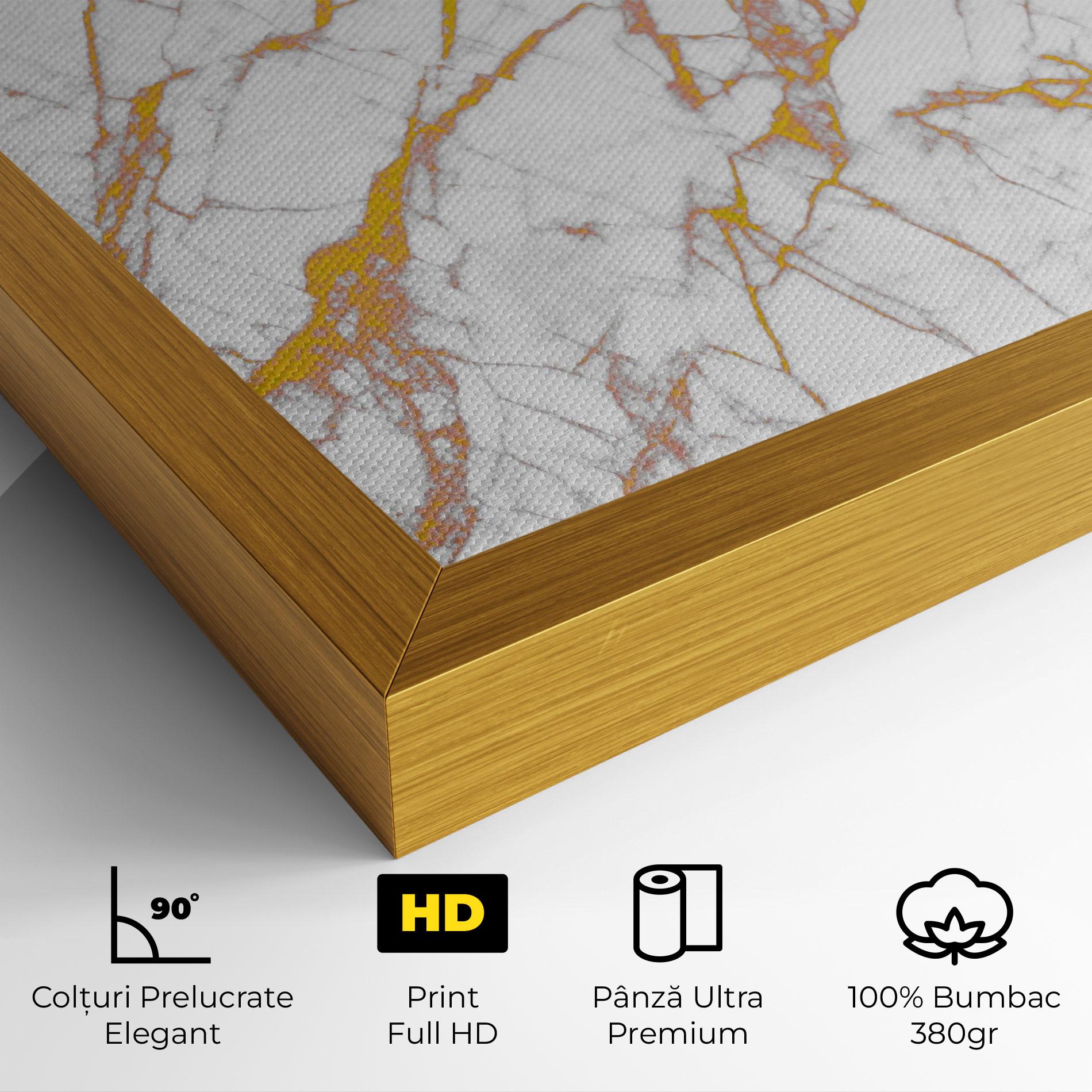 Tablou Canvas White Gold Line mockup 4