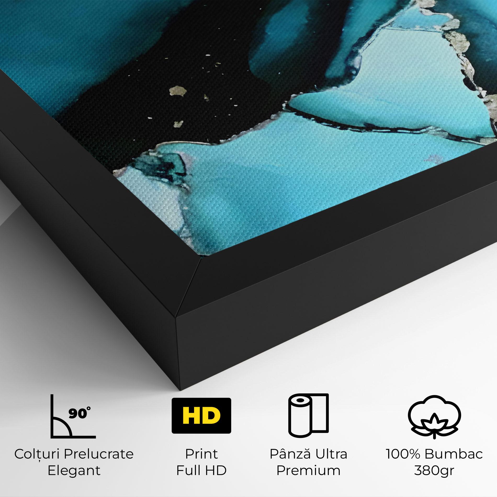 Tablou Canvas Blue Paint Marble mockup 4