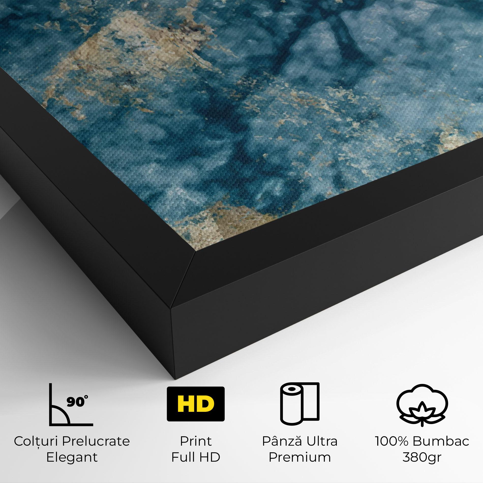 Tablou Canvas Blue Water Marble mockup 4