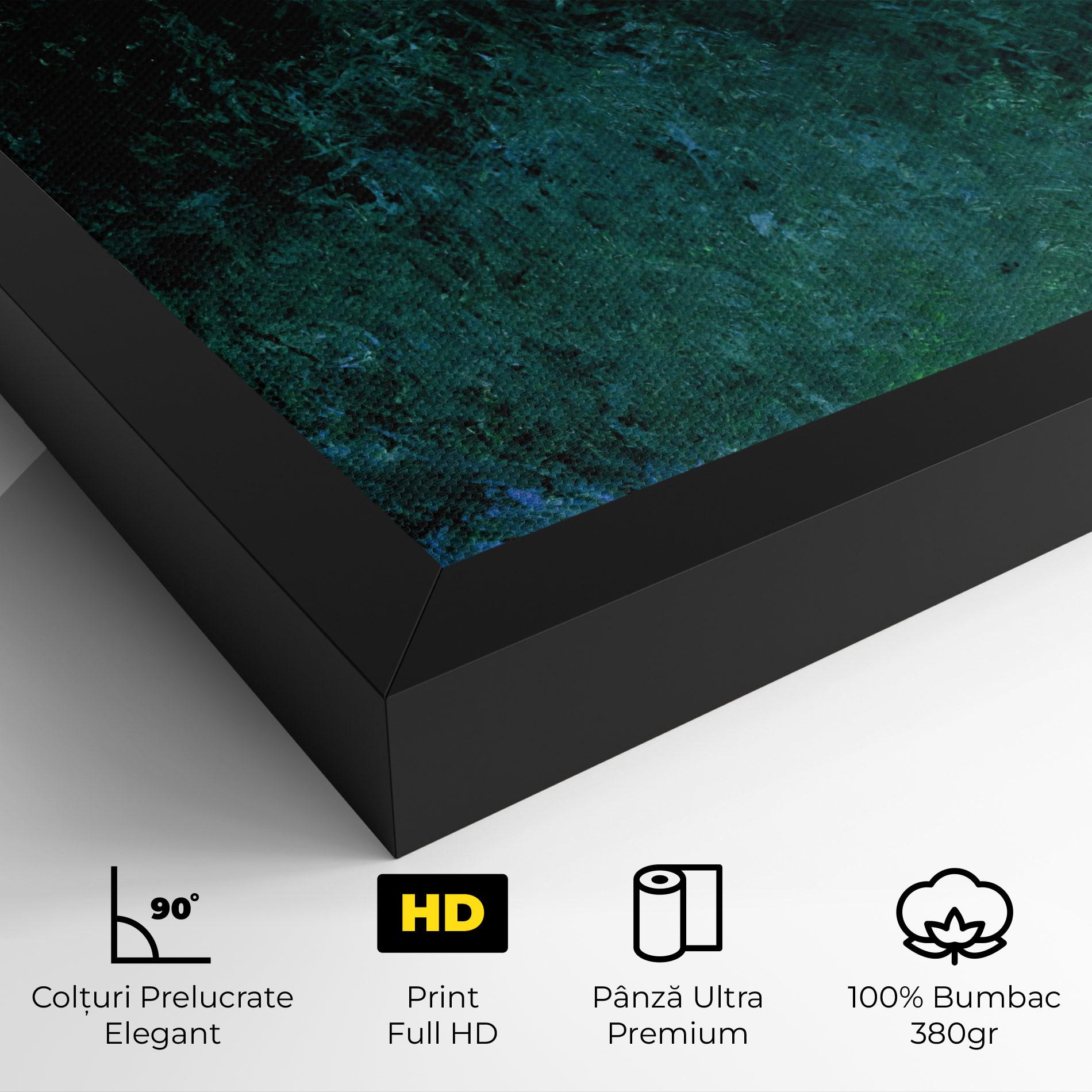 Tablou Canvas Dark Green Blue Painting mockup 4