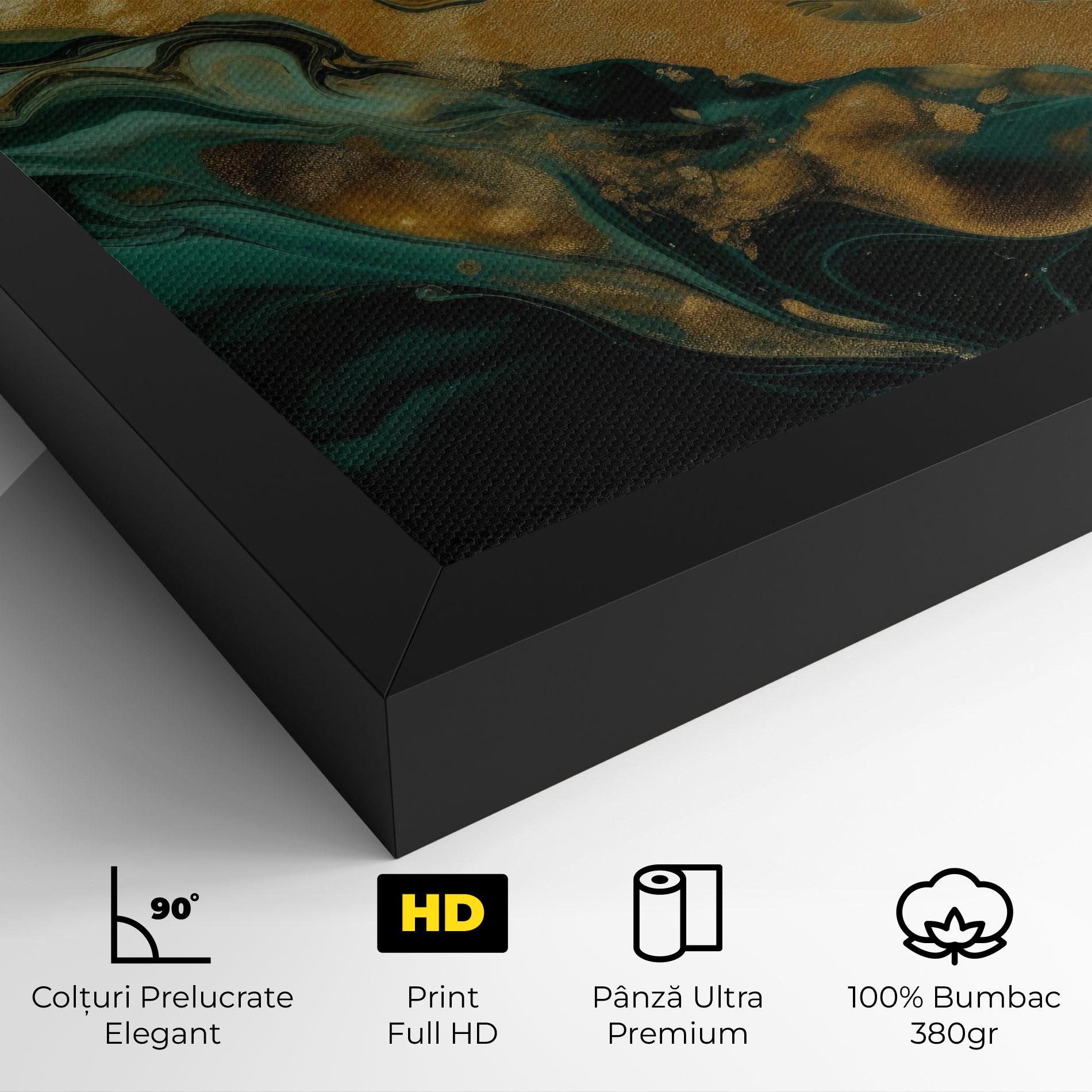 Tablou Canvas Dark Green With Gold mockup 4