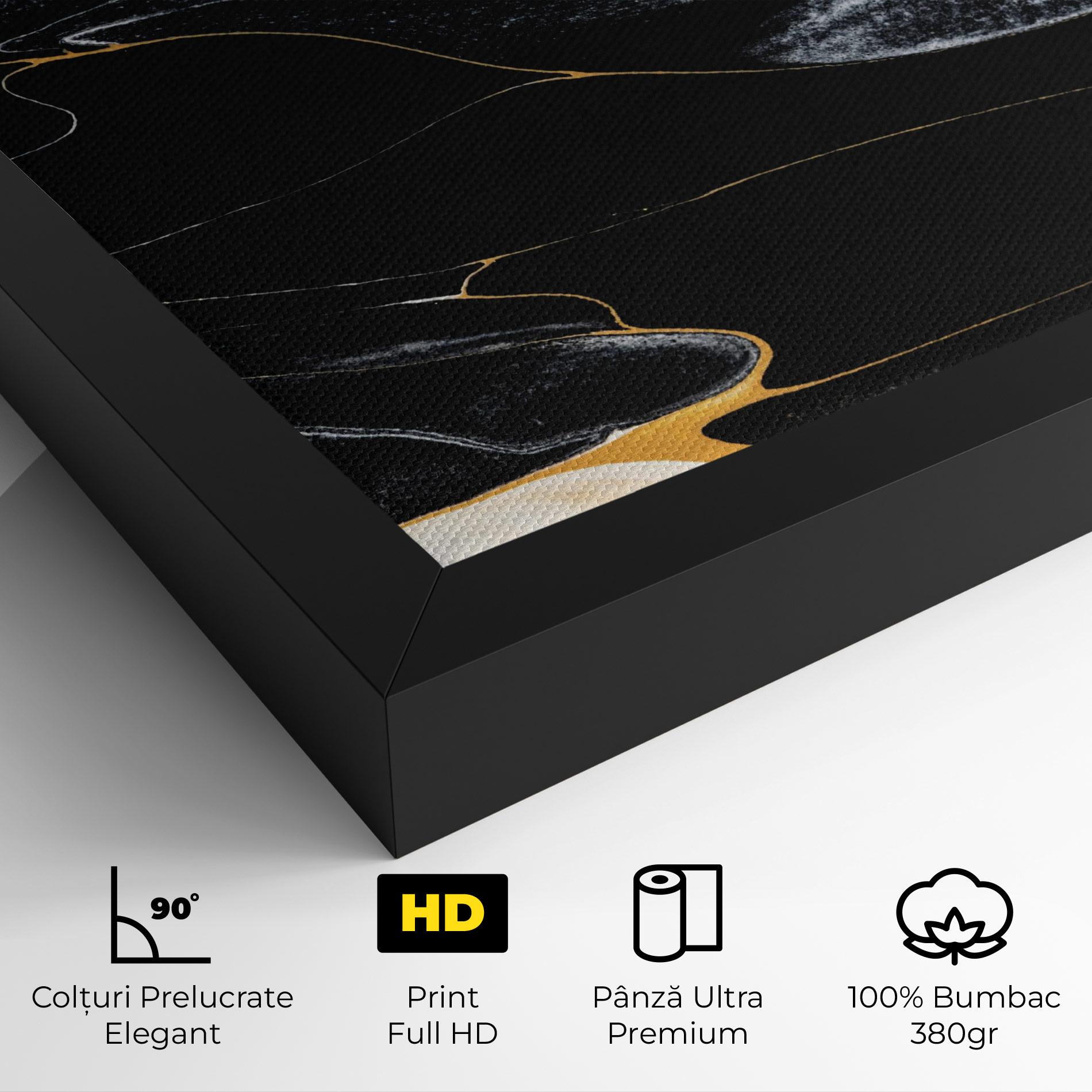 Tablou Canvas Gold Lines On Black mockup 4