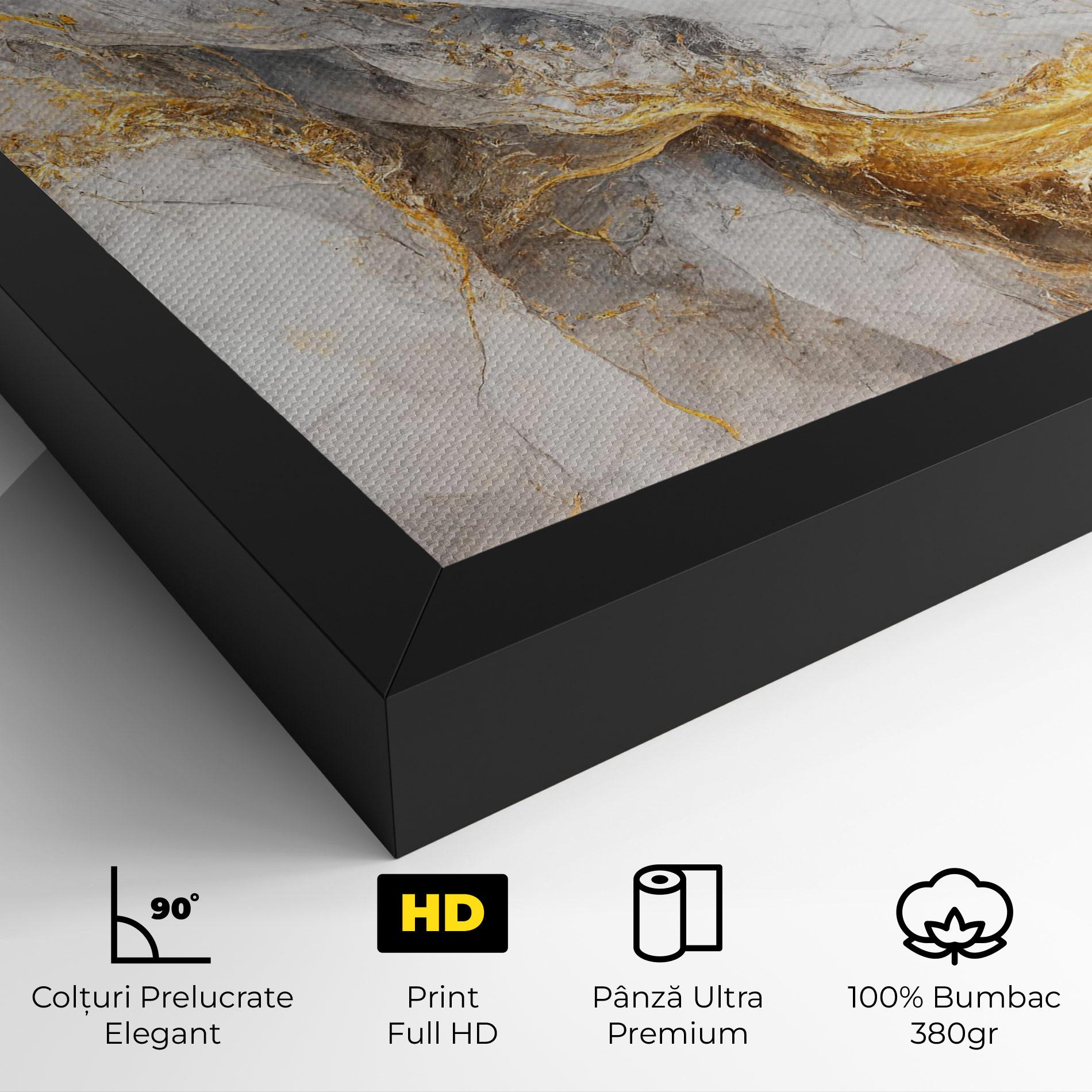 Tablou Canvas Gold Liquid Grey Marble mockup 4