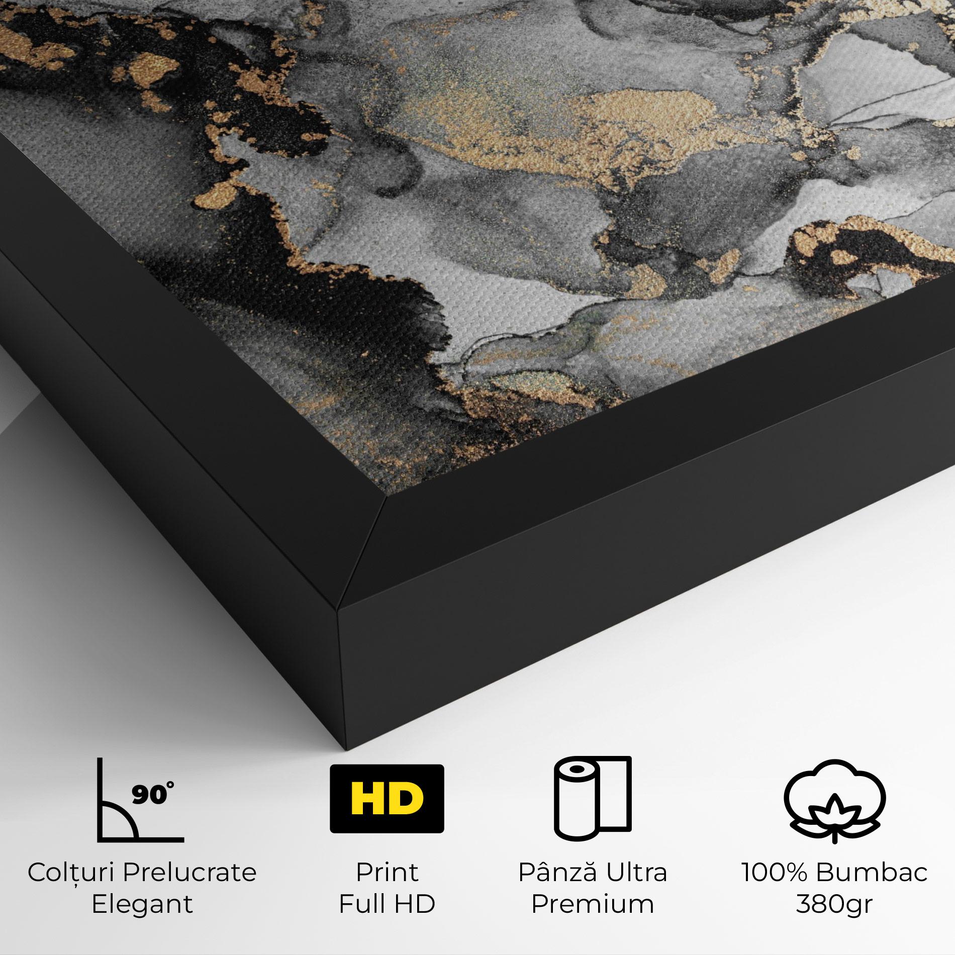 Tablou Canvas Grey Gold Marble mockup 4