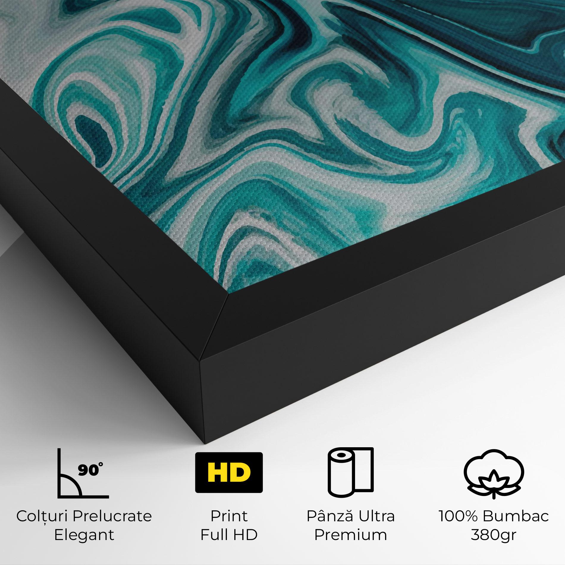 Tablou Canvas White Blue Liquid Marble mockup 4