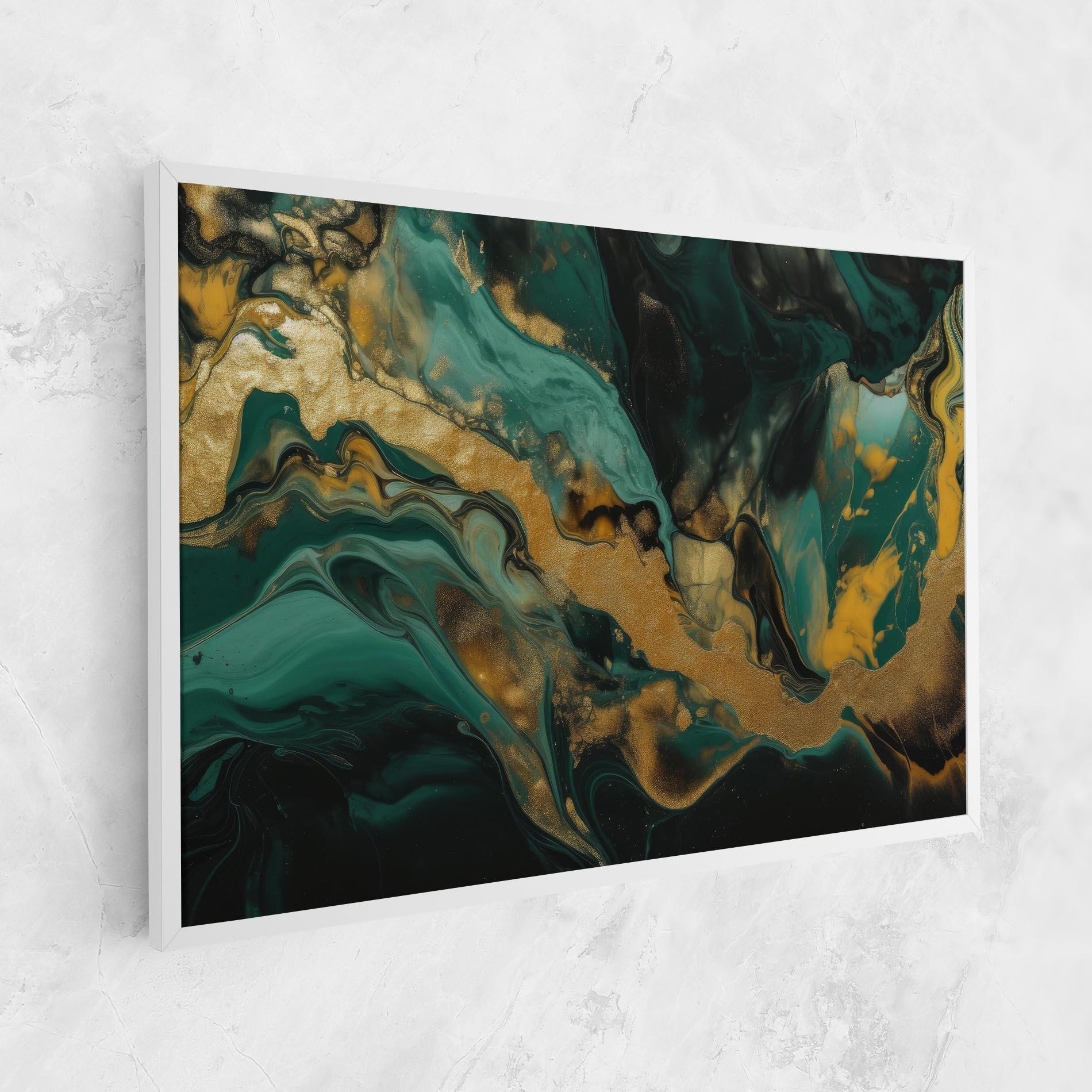 Tablou Canvas Dark Green With Gold mockup 1