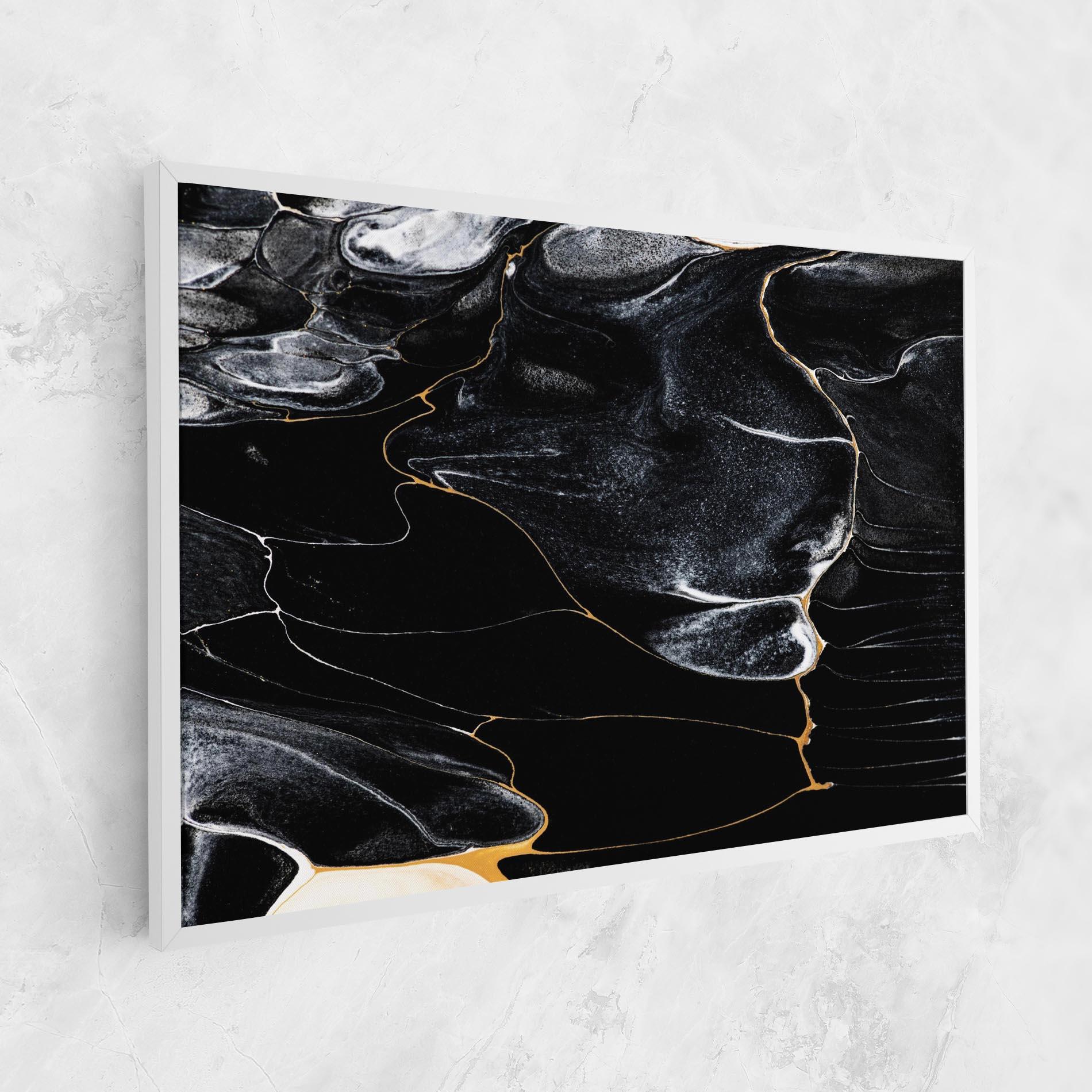 Tablou Canvas Gold Lines On Black mockup 1