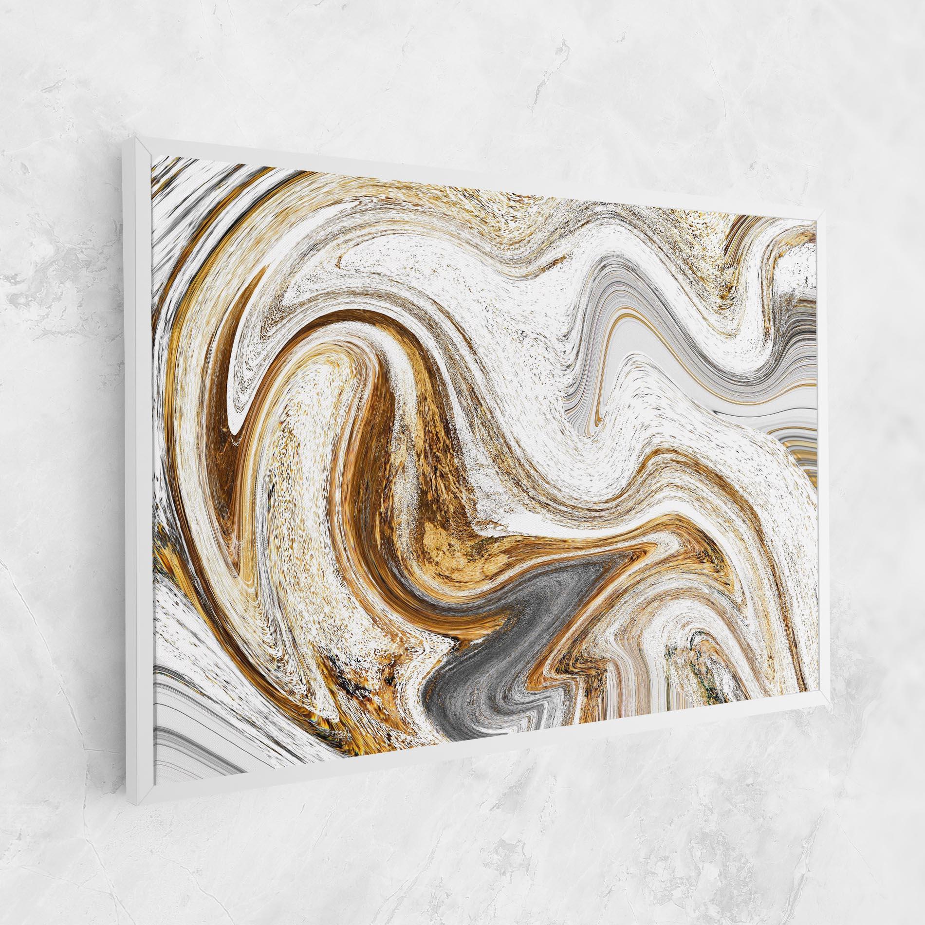 Tablou Canvas Gold White Liquid mockup 1