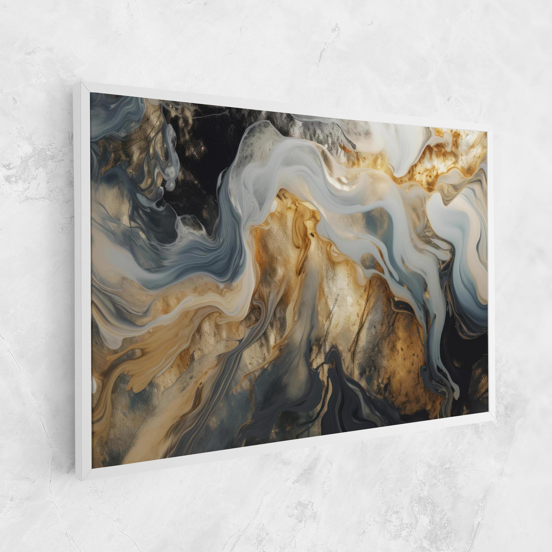 Tablou Canvas Grey Gold Liquid Marble mockup 1