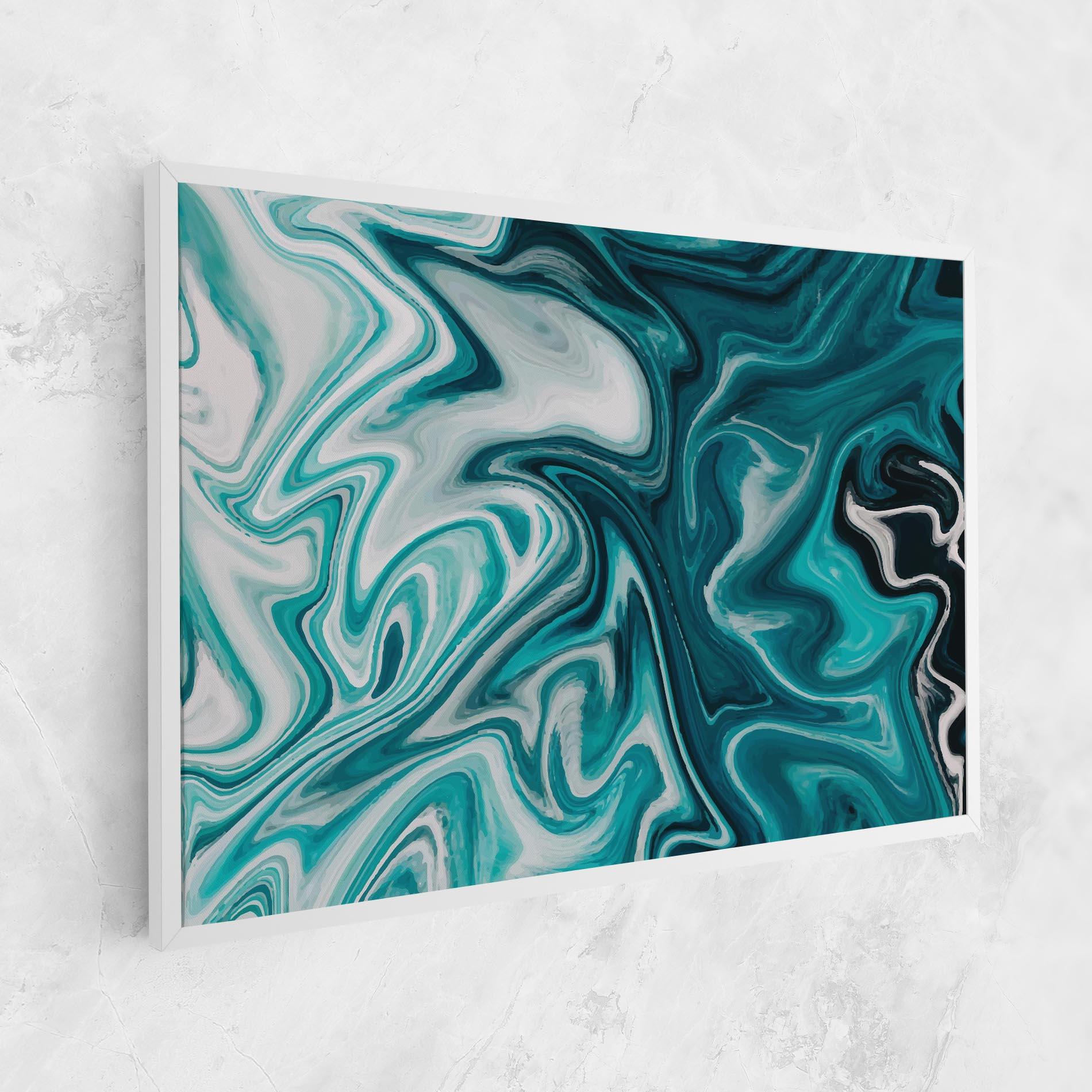 Tablou Canvas White Blue Liquid Marble mockup 1