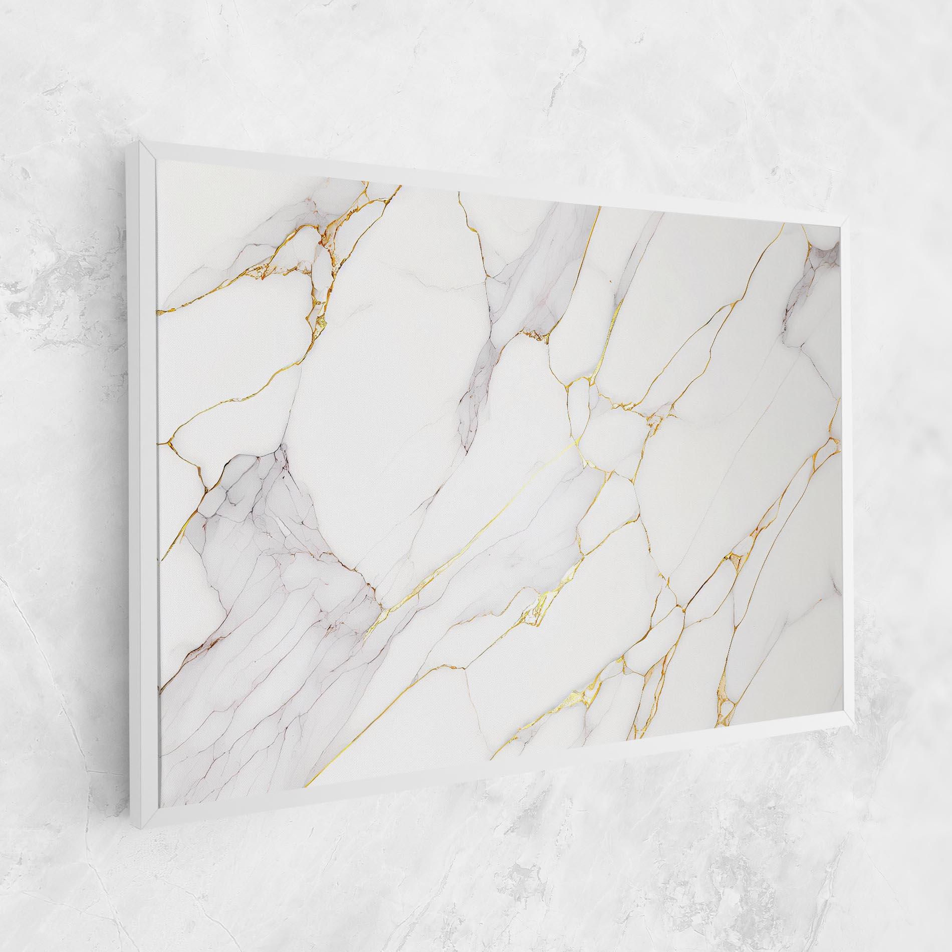 Tablou Canvas White Grey Golden Lines mockup 1