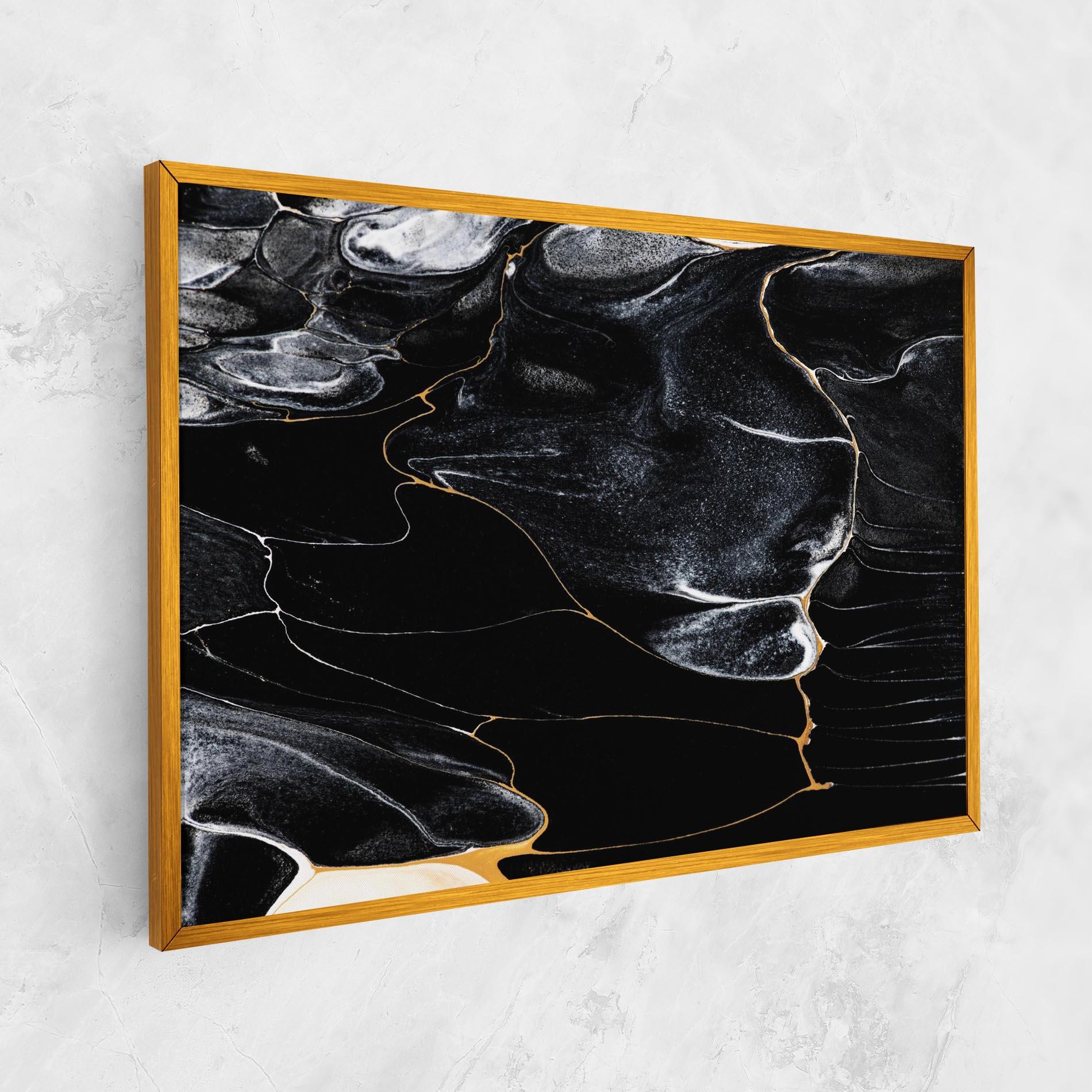 Tablou Canvas Gold Lines On Black mockup 1