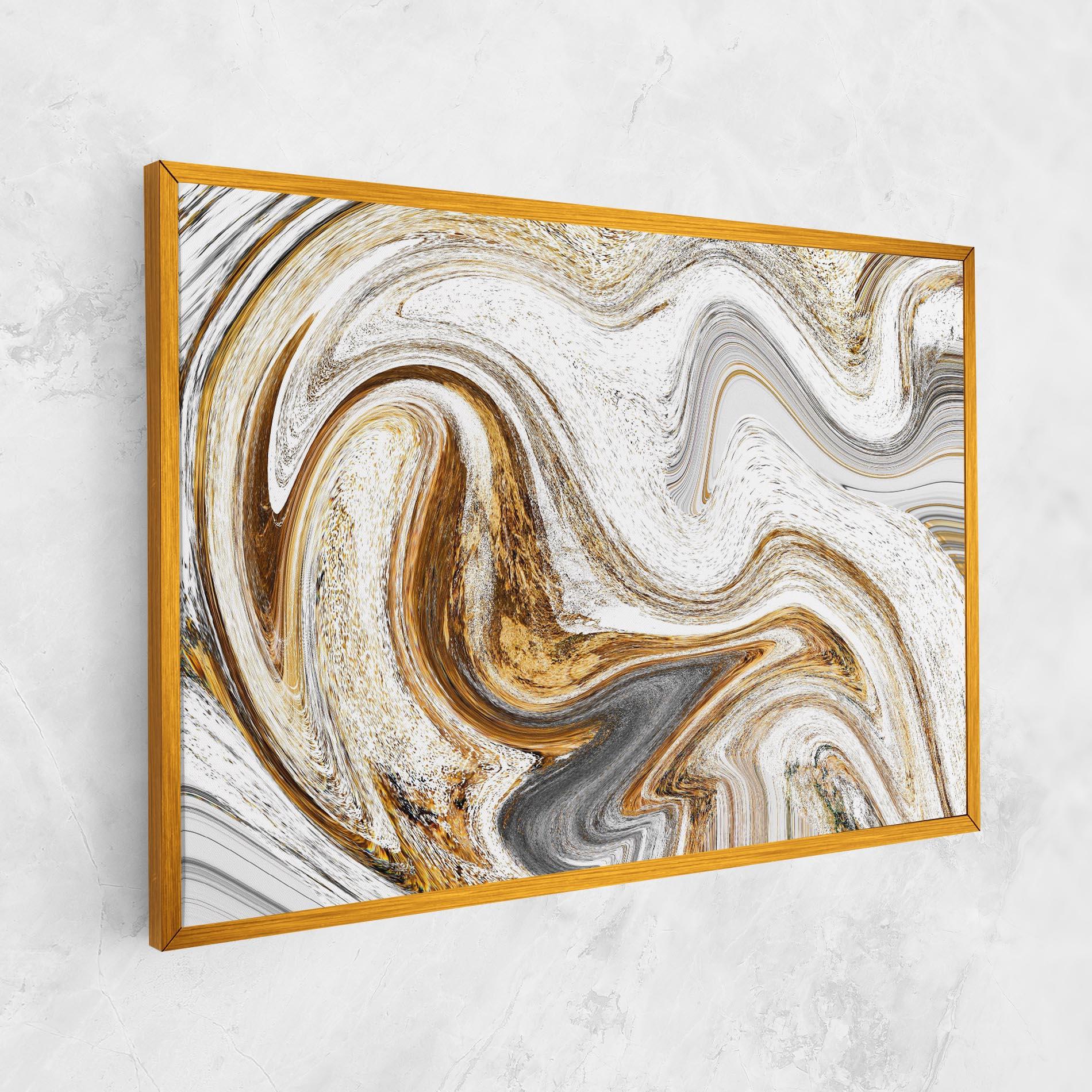 Tablou Canvas Gold White Liquid mockup 1