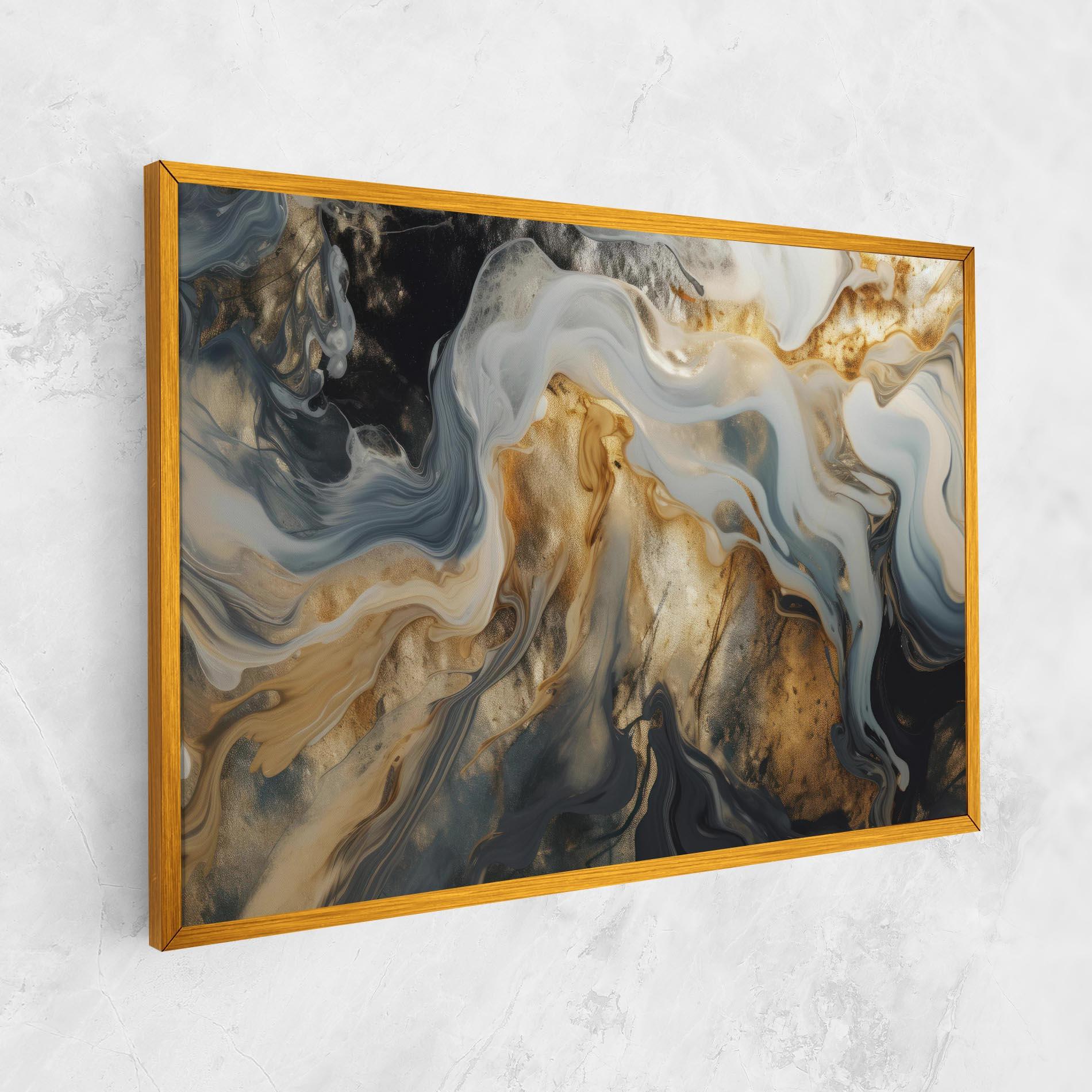 Tablou Canvas Grey Gold Liquid Marble mockup 1