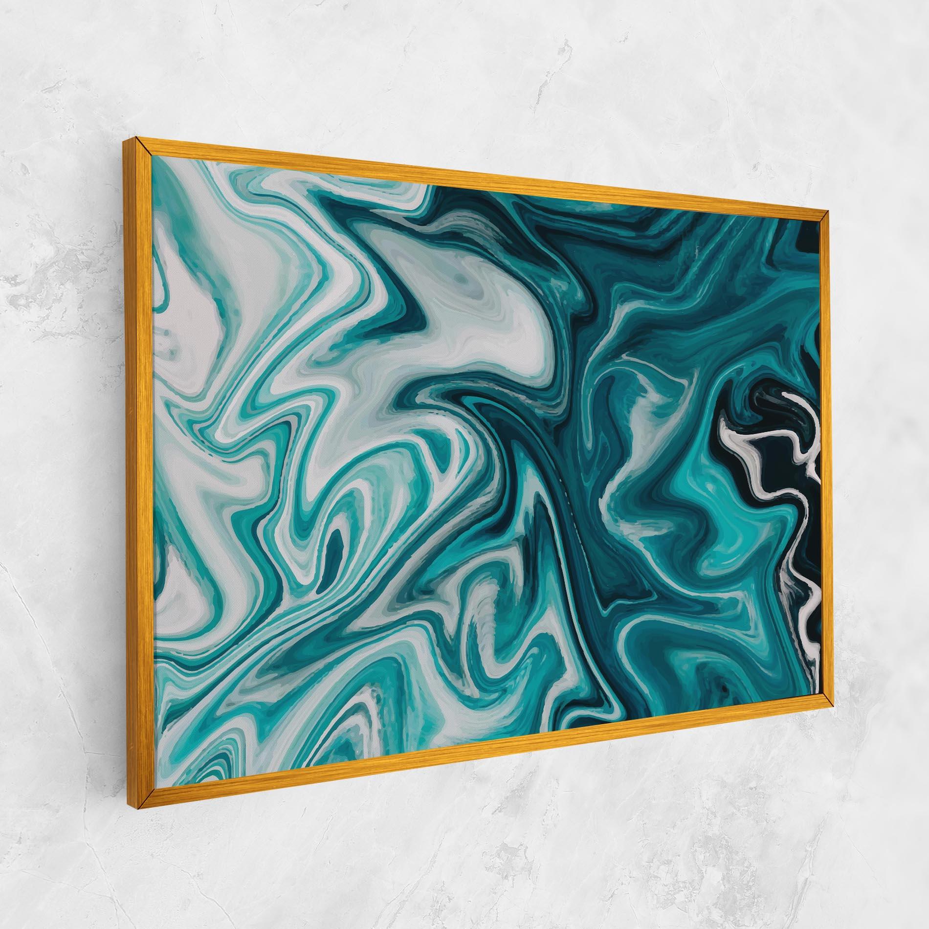 Tablou Canvas White Blue Liquid Marble mockup 1