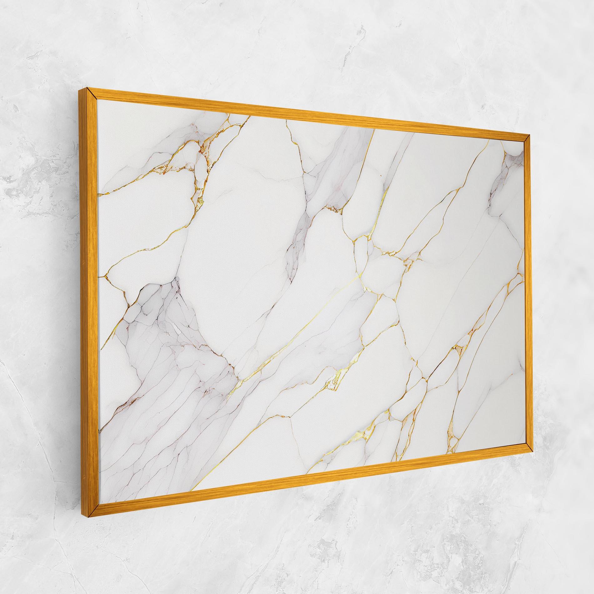 Tablou Canvas White Grey Golden Lines mockup 1