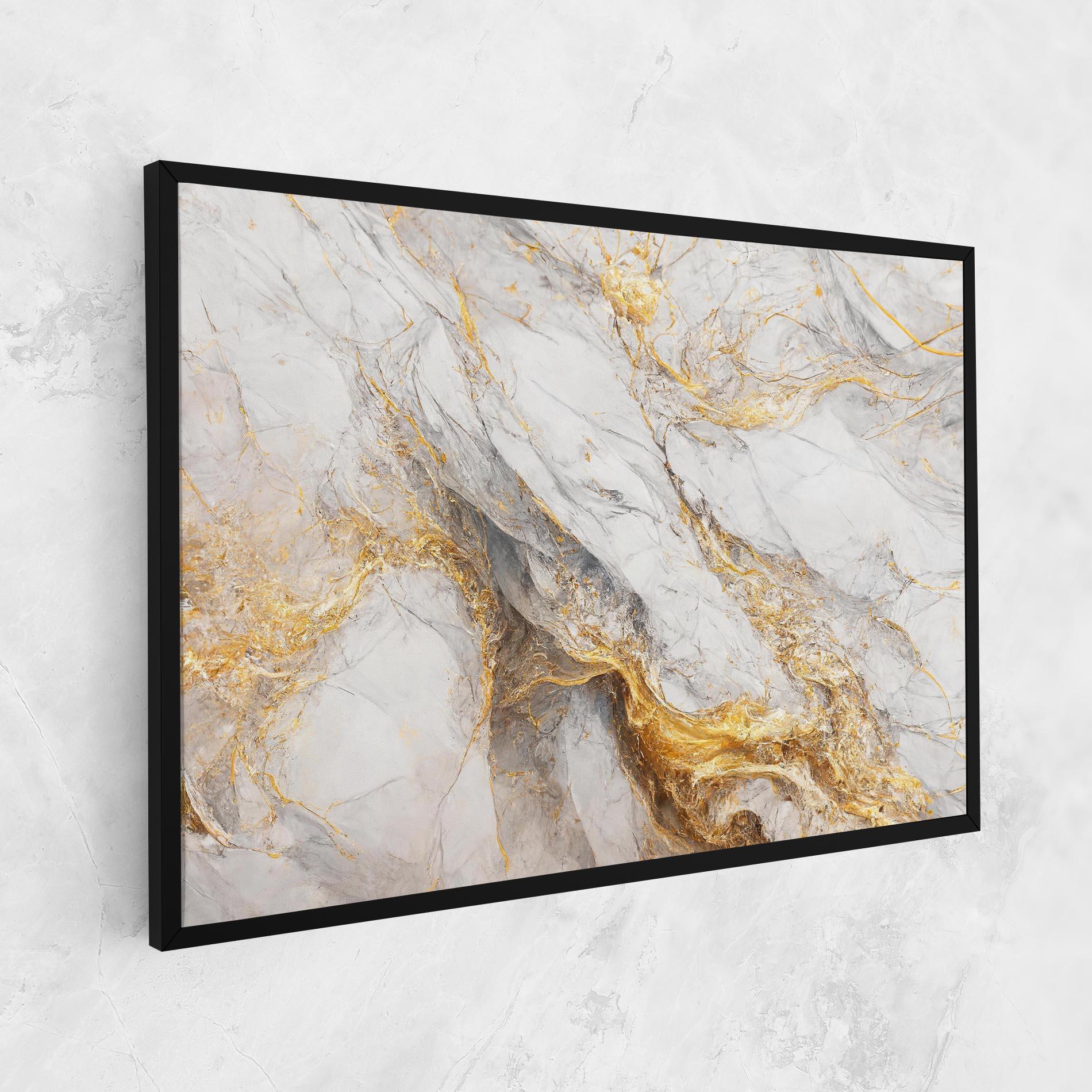 Tablou Canvas Gold Liquid Grey Marble mockup 1