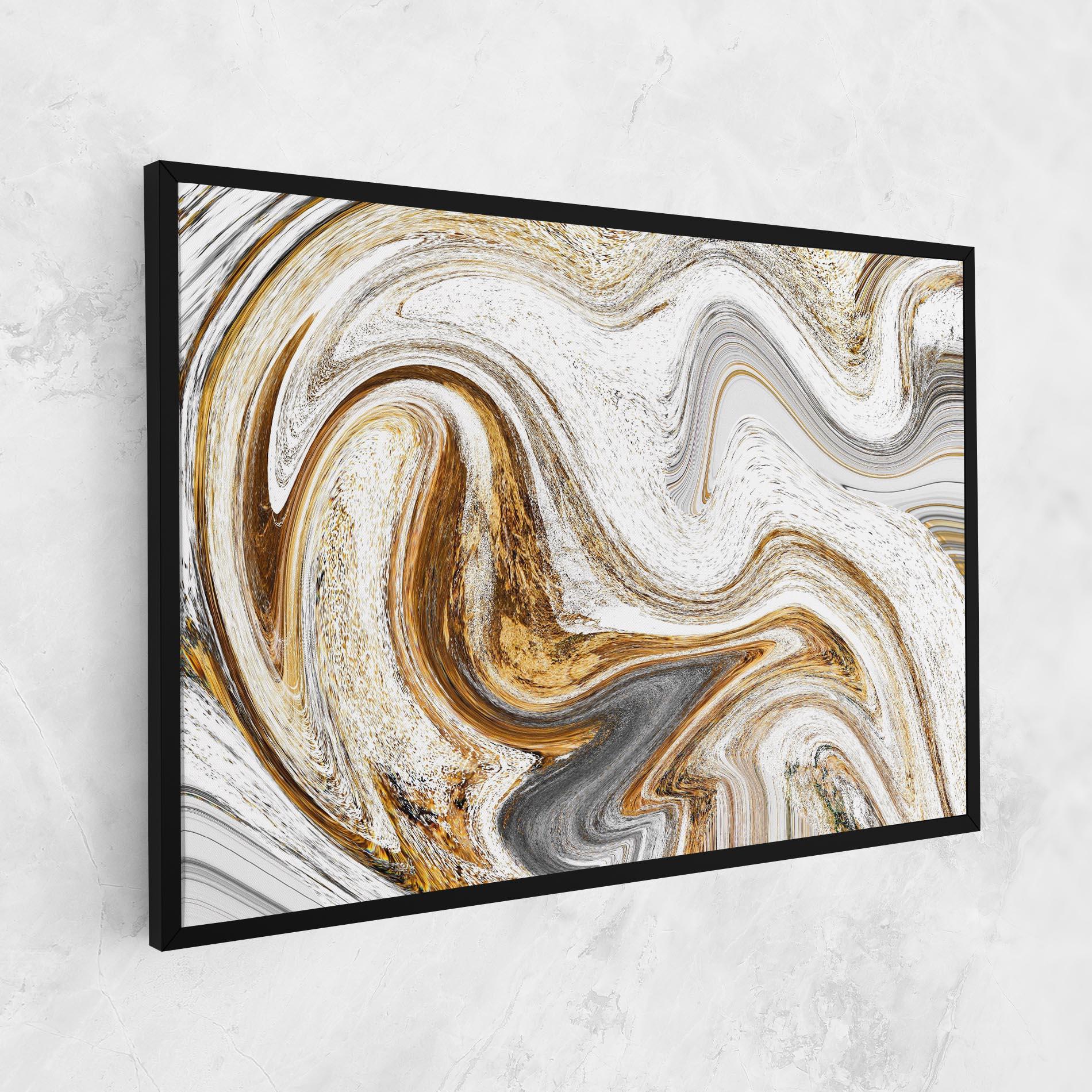 Tablou Canvas Gold White Liquid mockup 1