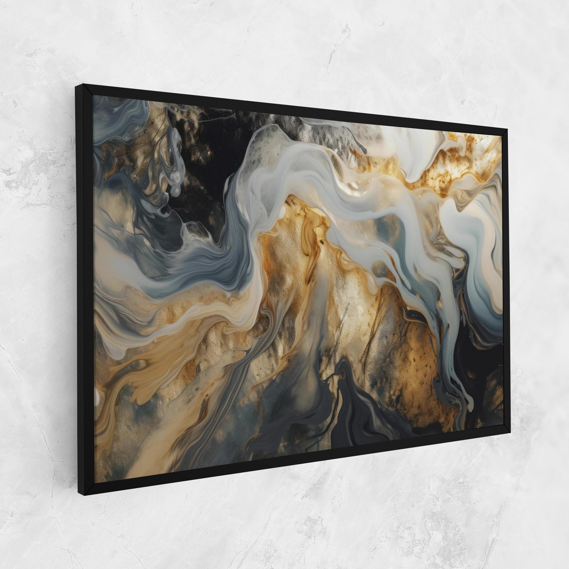 Tablou Canvas Grey Gold Liquid Marble mockup 1