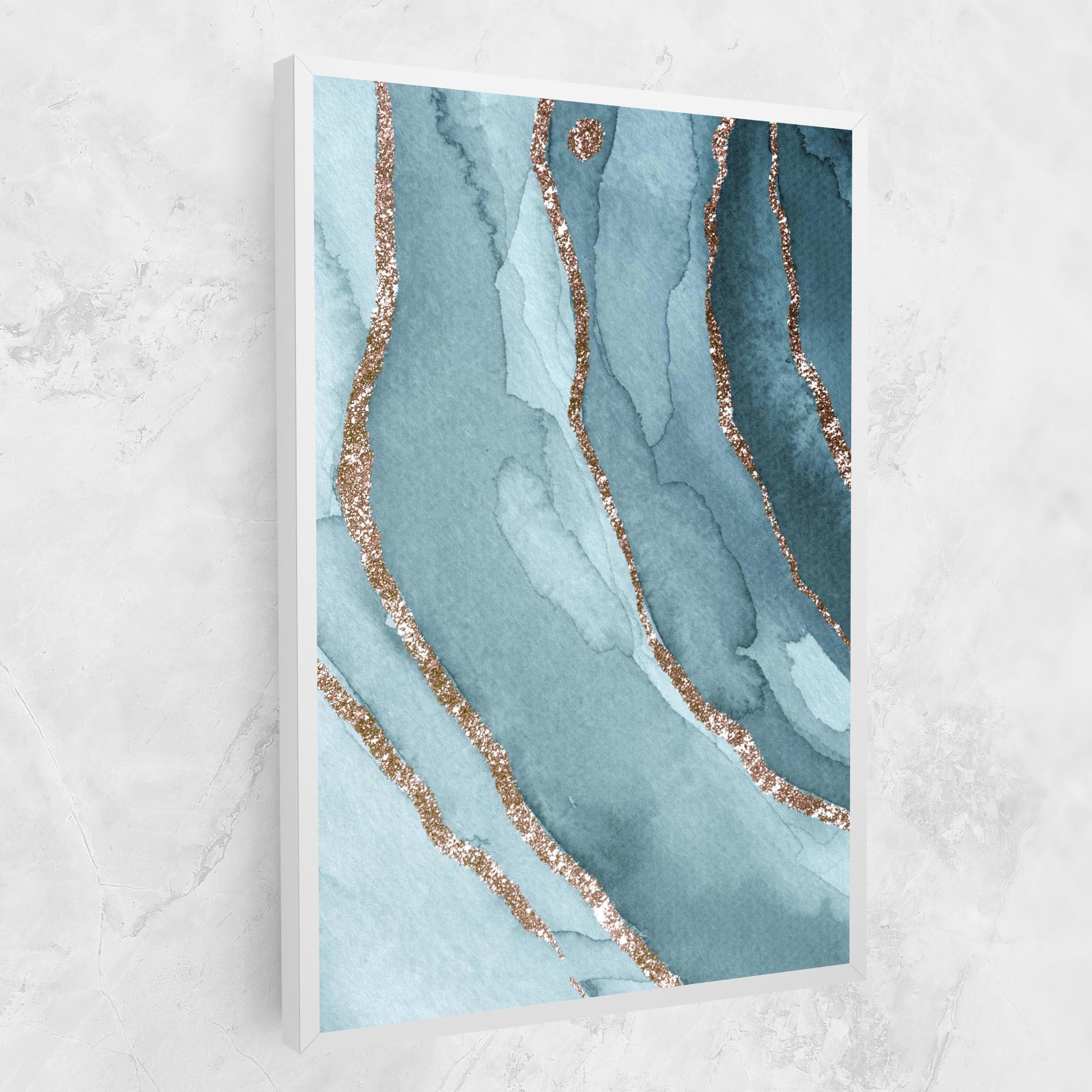 Tablou Canvas Blue Golden Glitter mockup 1