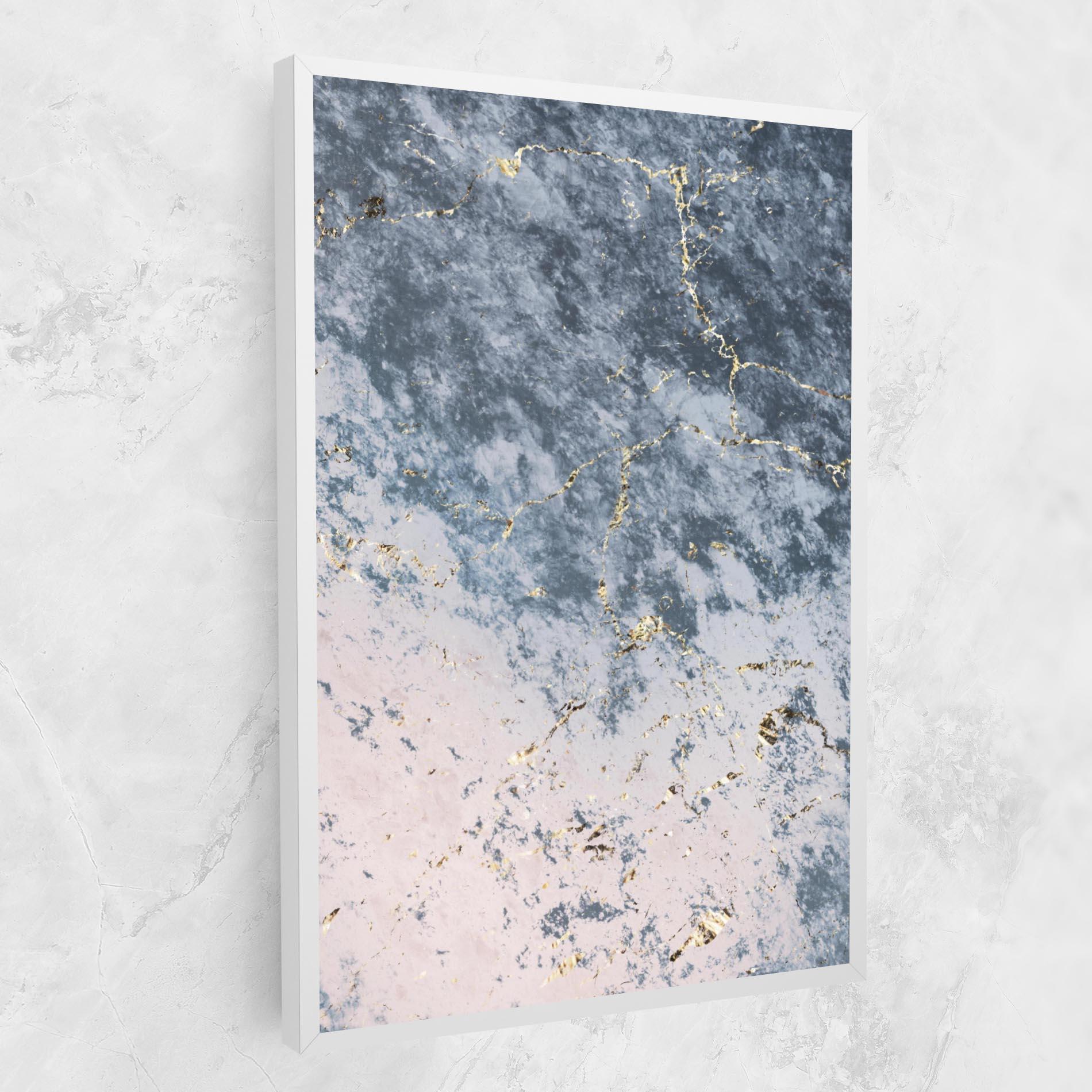 Tablou Canvas Blue Golden Lines mockup 1