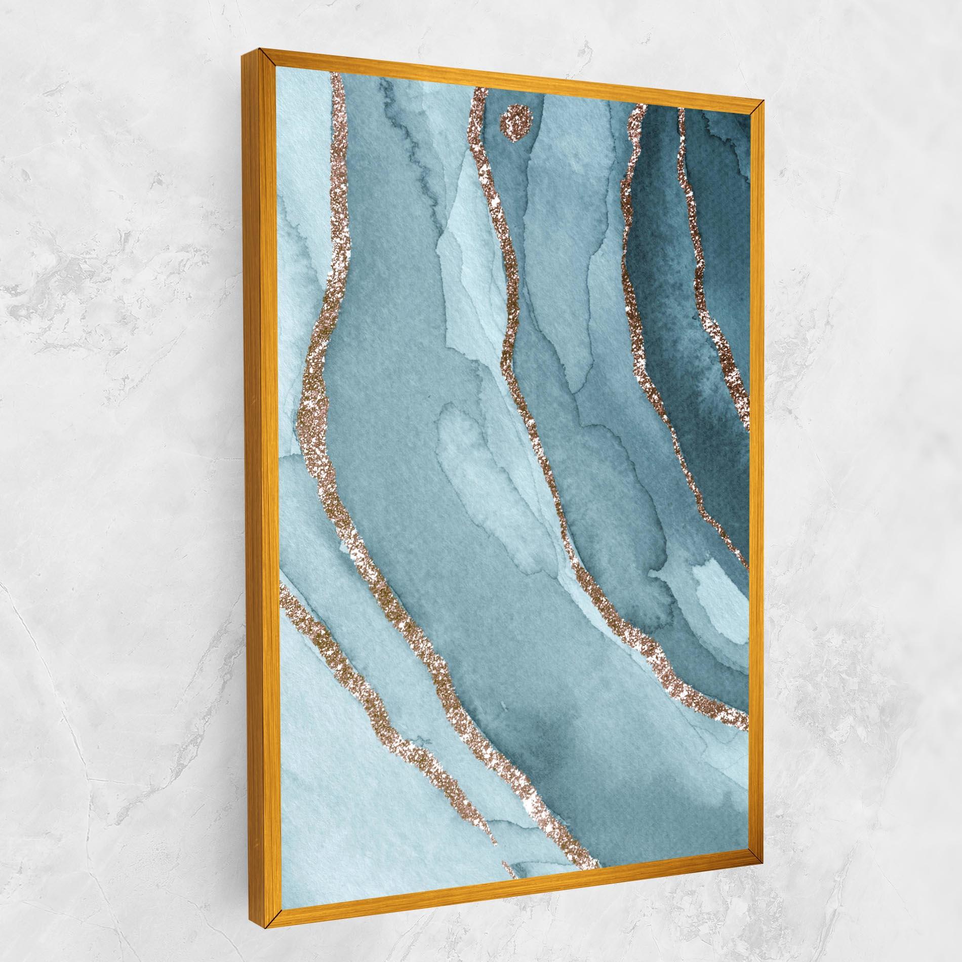 Tablou Canvas Blue Golden Glitter mockup 1