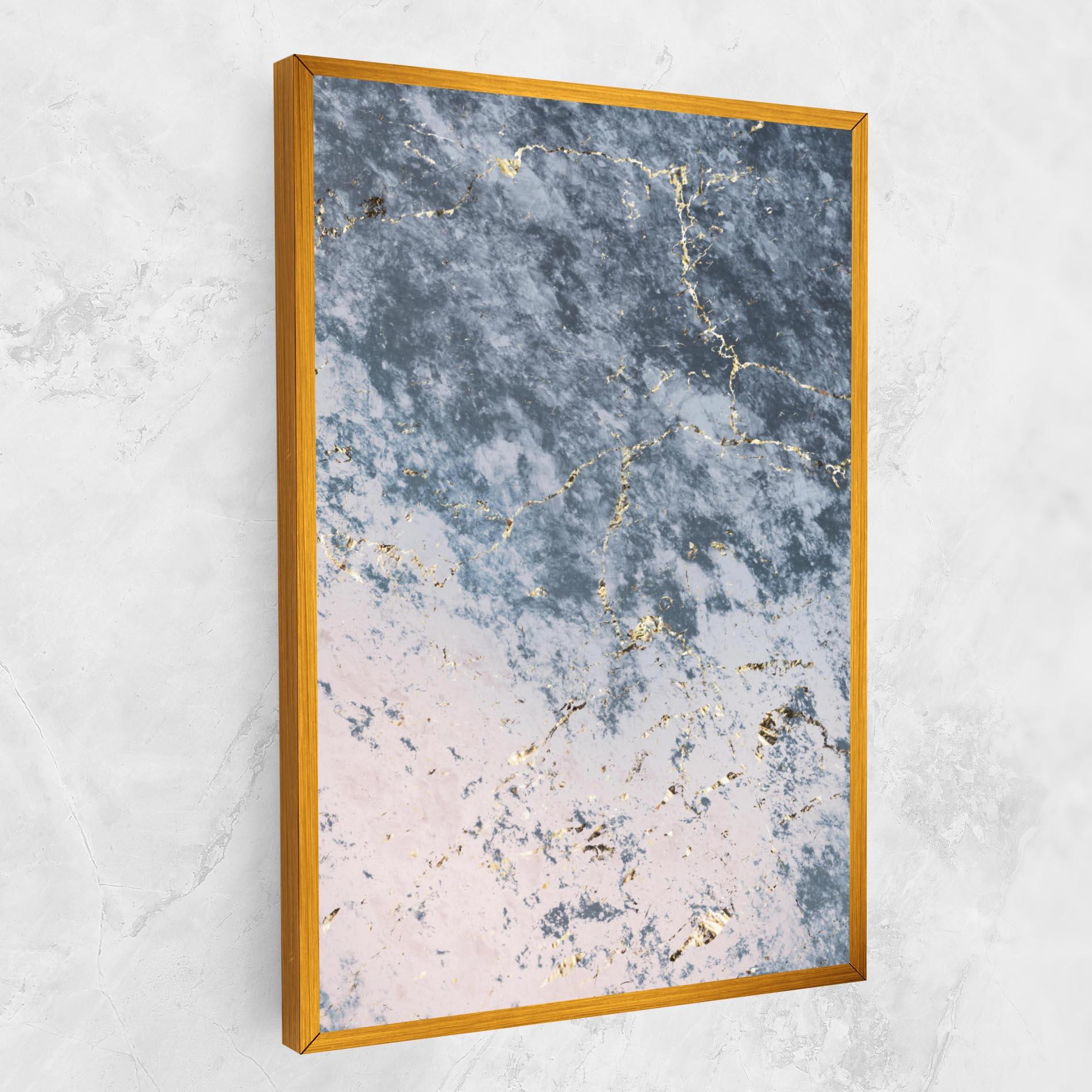 Tablou Canvas Blue Golden Lines mockup 1