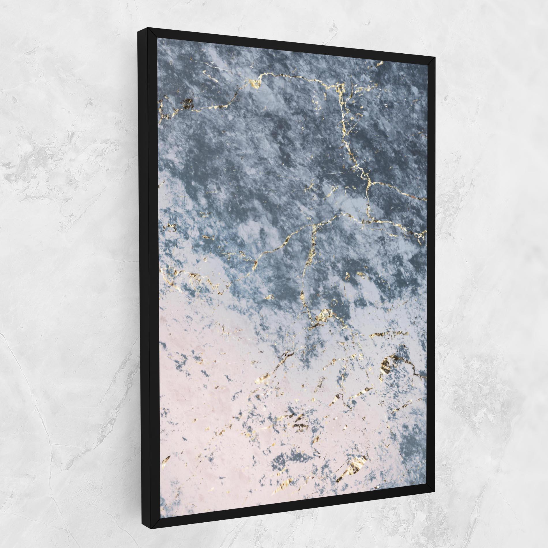 Tablou Canvas Blue Golden Lines mockup 1