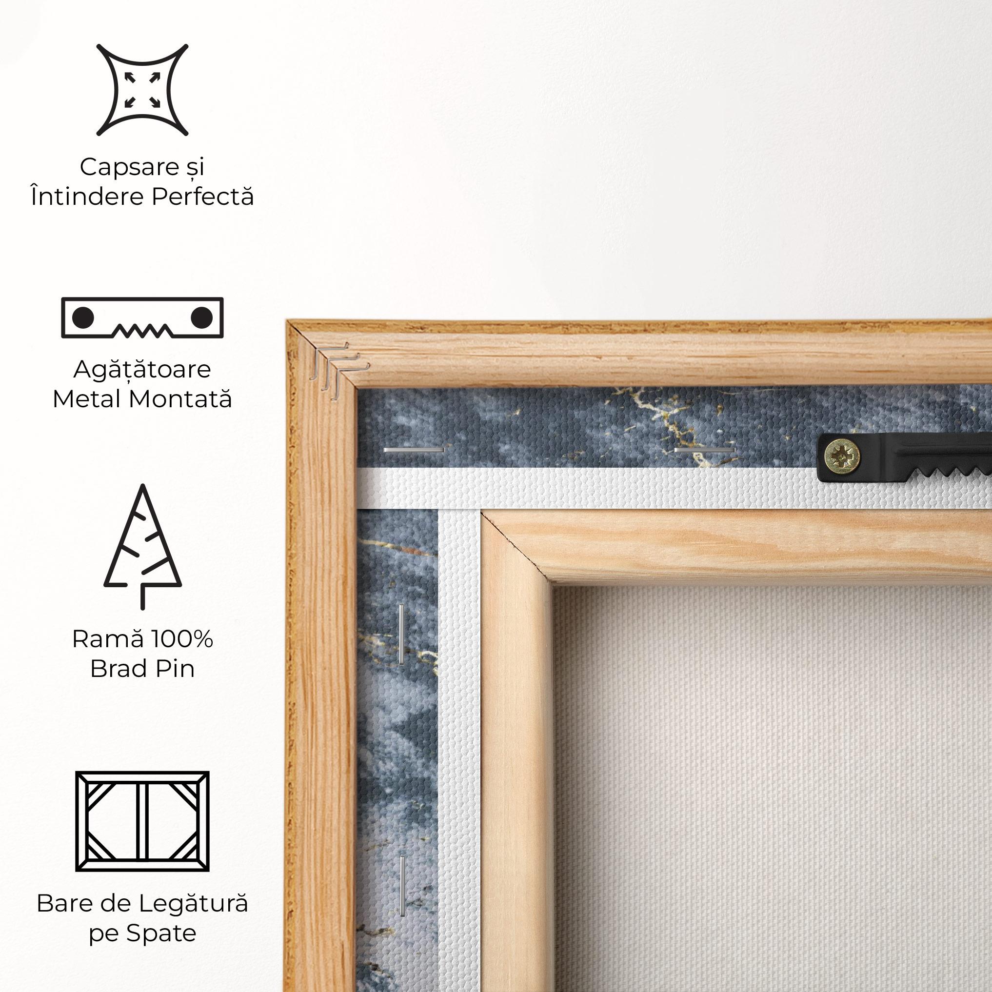 Tablou Canvas Blue Golden Lines mockup 5