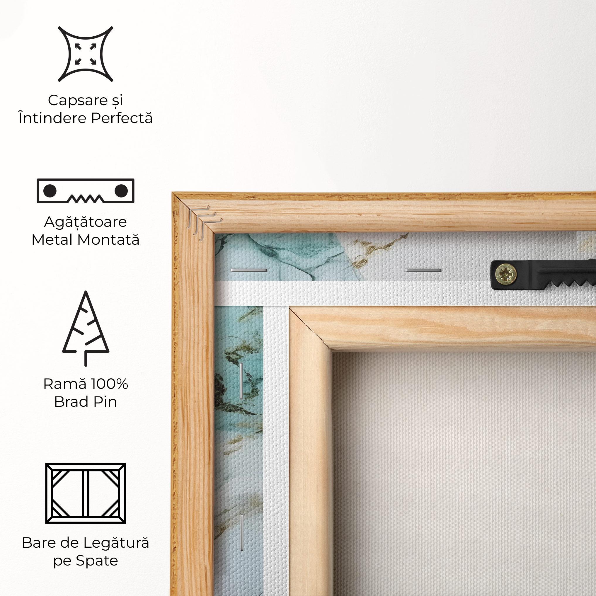 Tablou Canvas Light Green Gold Line mockup 5