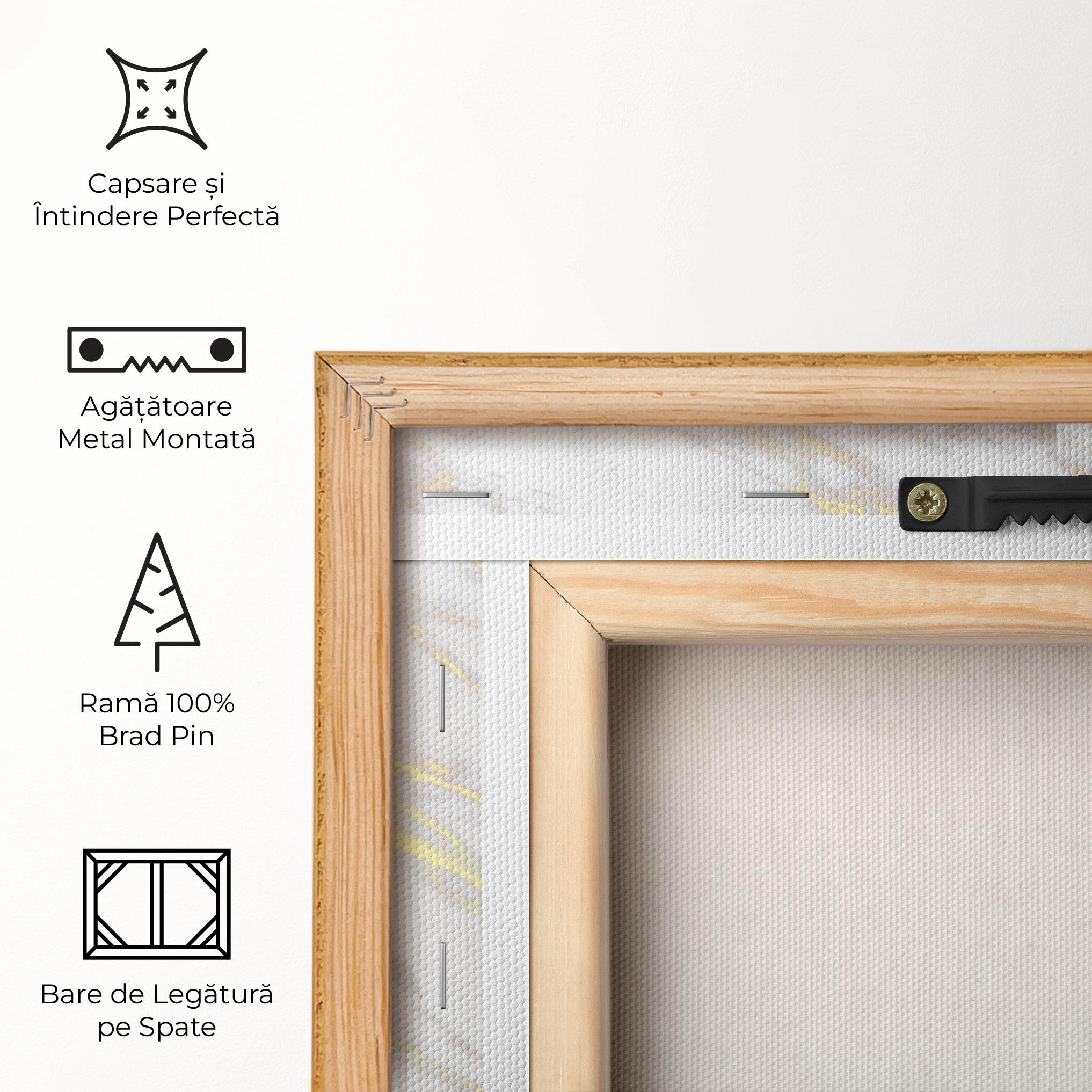 Tablou Canvas White Gold Lines mockup 5